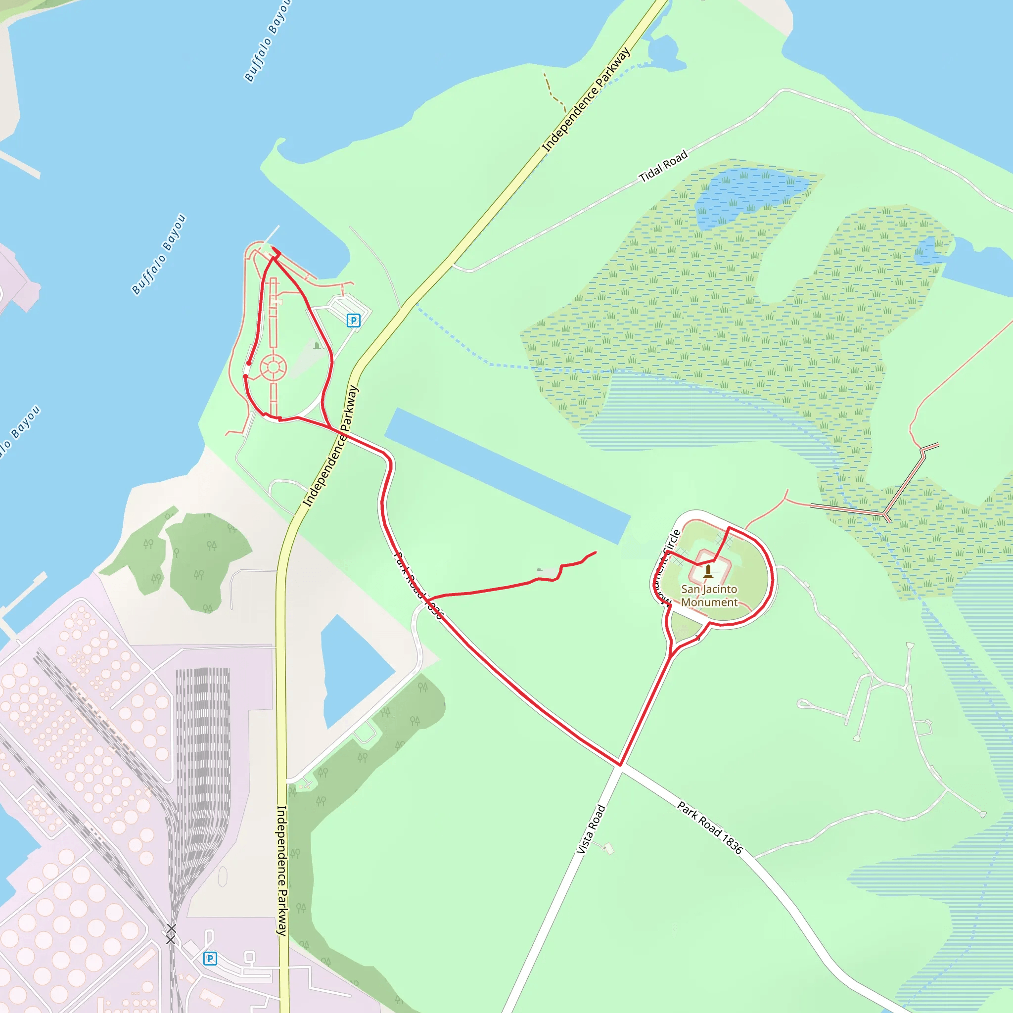 De Zavala Family Cemetery and San Jacinto Battleground State Historic Site Walk mobile static map