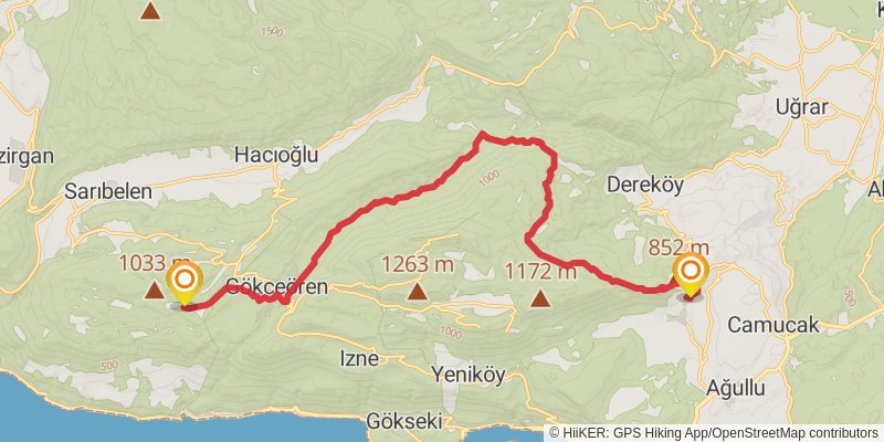 Lycian Way stage 10 Map