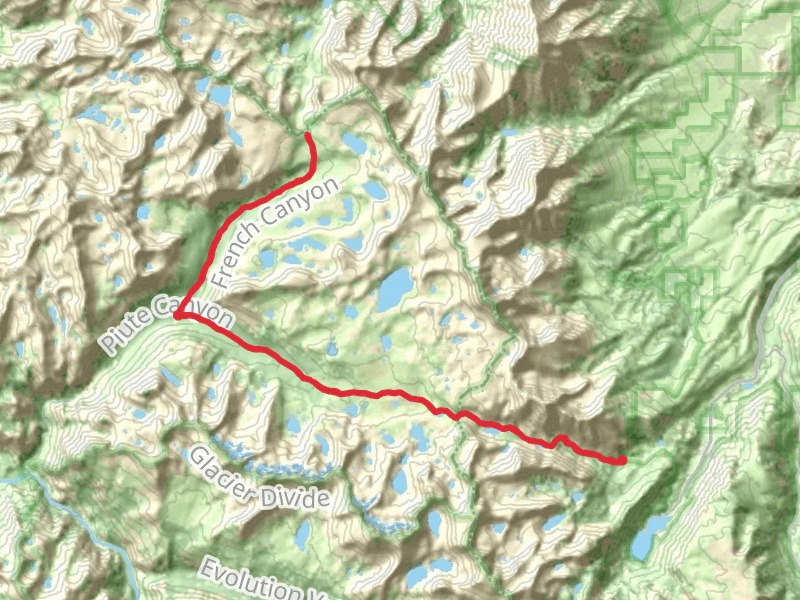 French Canyon via Piute Canyon Trail mobile static map