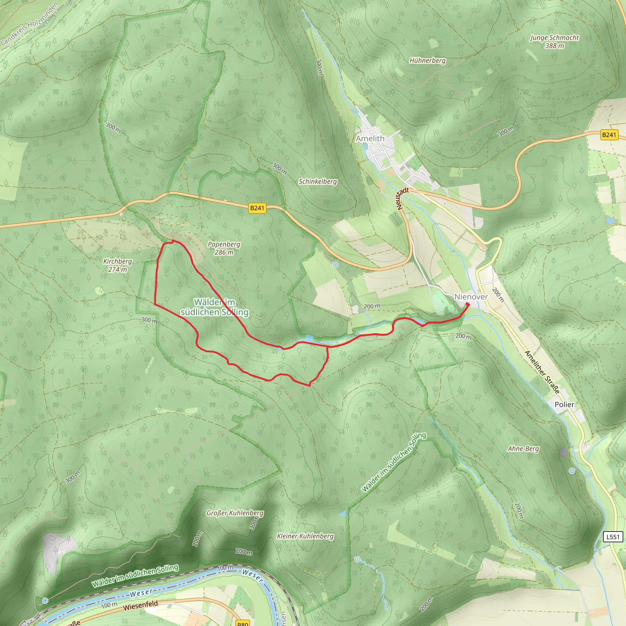 Waelder im Suedlichen Solling Loop mobile static map