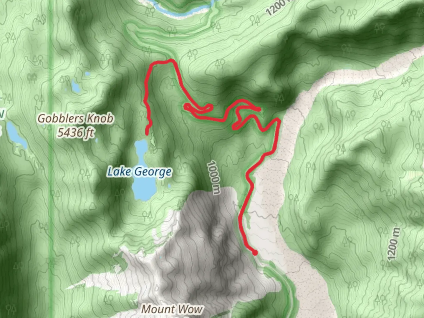An image depicting the trail Emerald Ridge Trail and Lake George Trail and its surrounding area.
