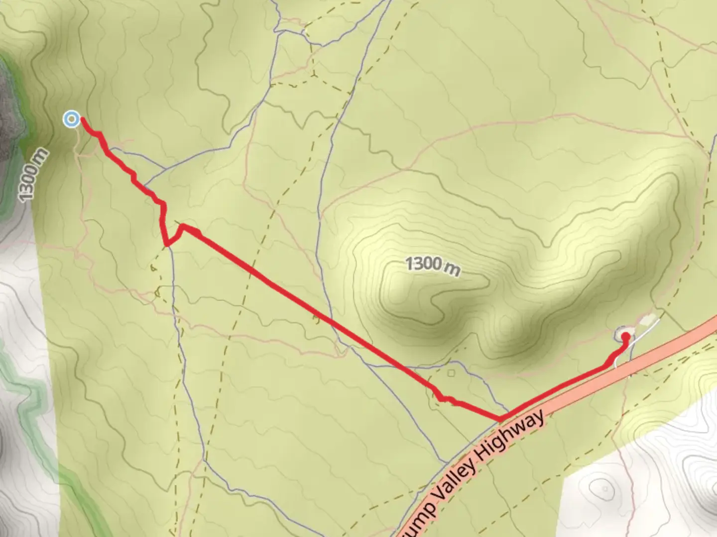 An image depicting the trail Cottonwood Valley and Black Velvet Road and its surrounding area.