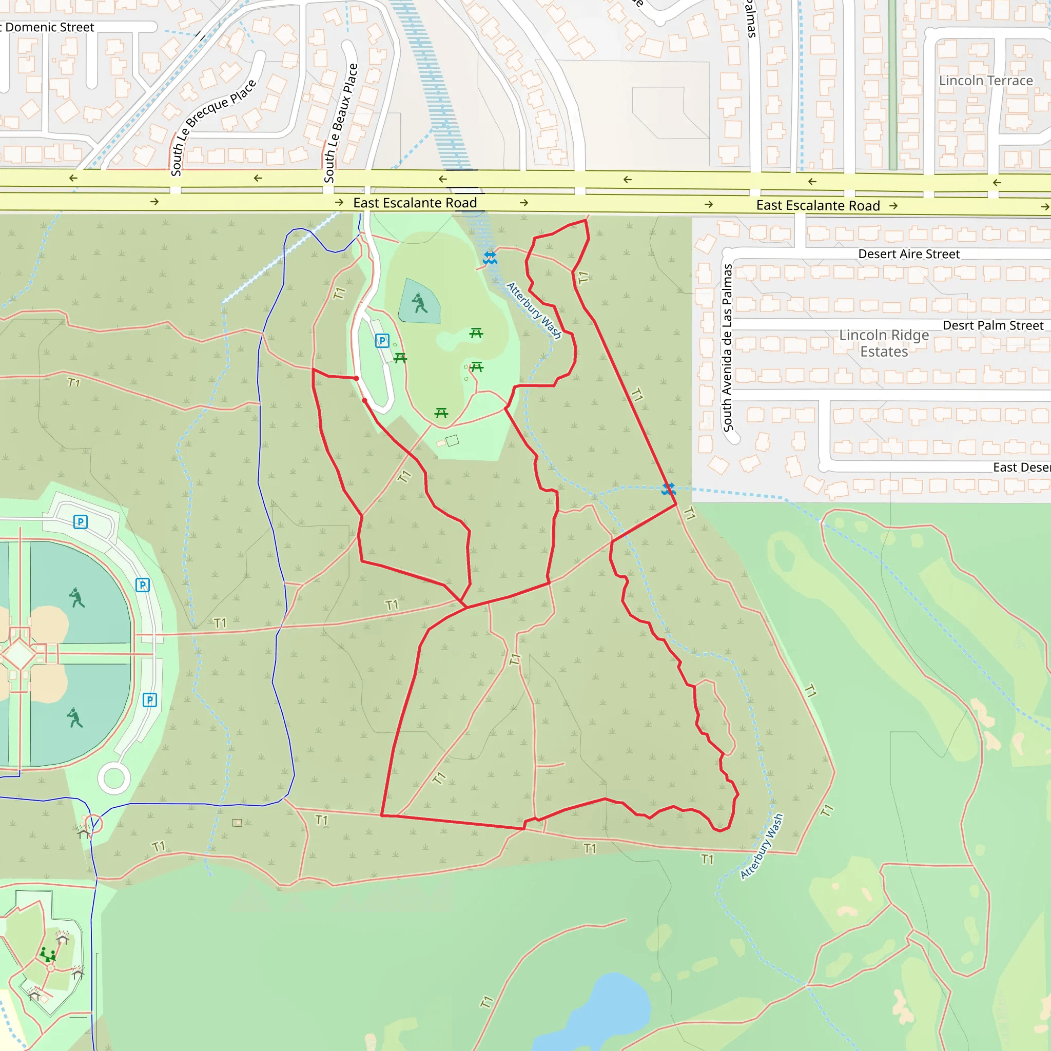 Atterbury Wash Loop mobile static map