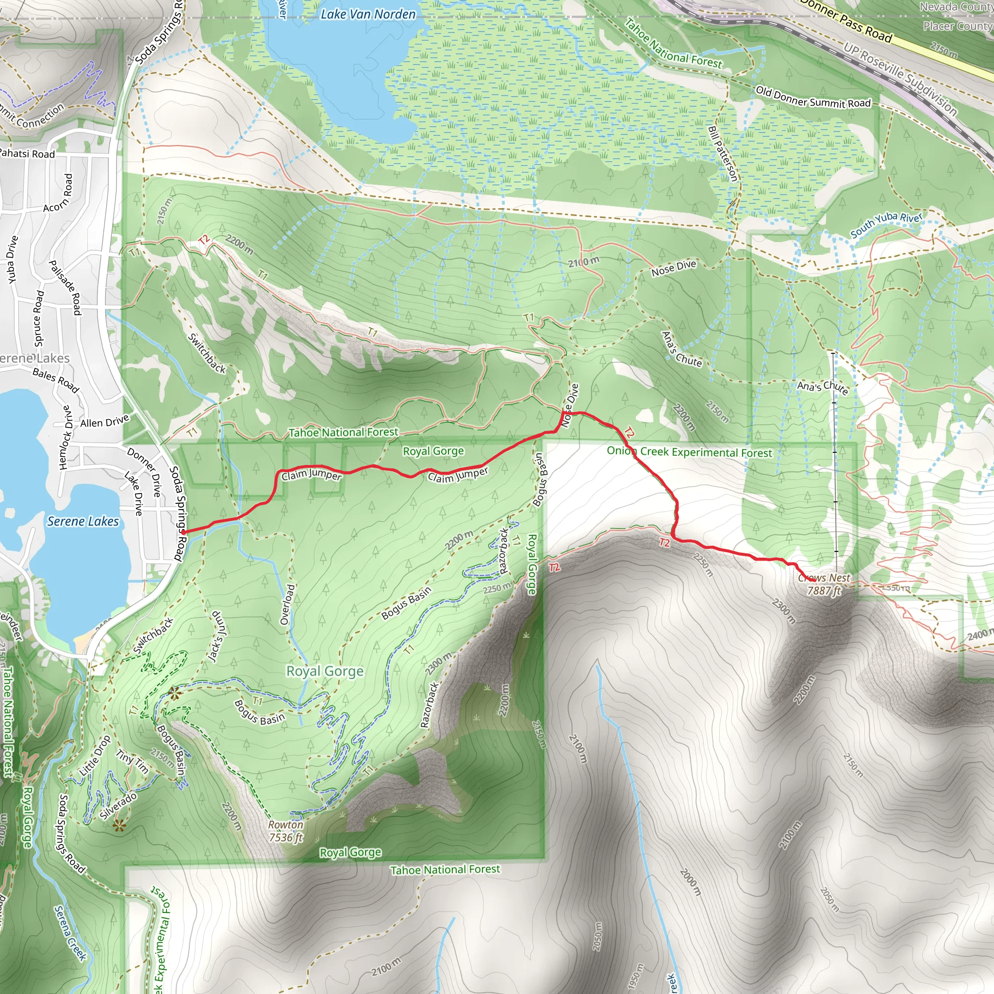 Crows Nest via Switchback mobile static map