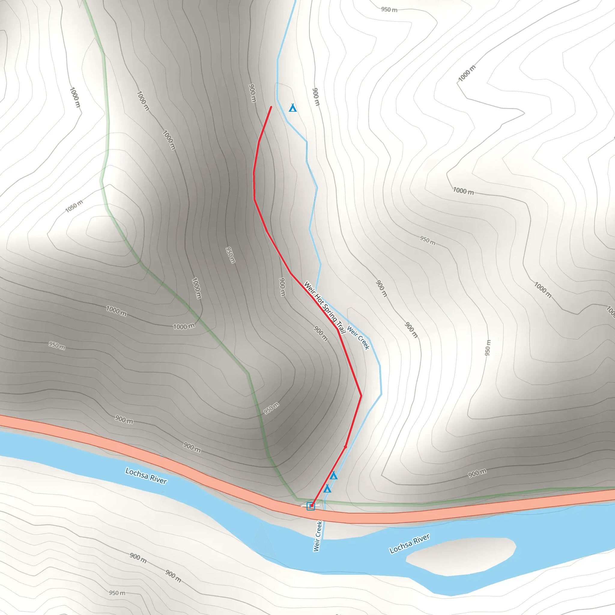 Weir Hot Spring Trail mobile static map
