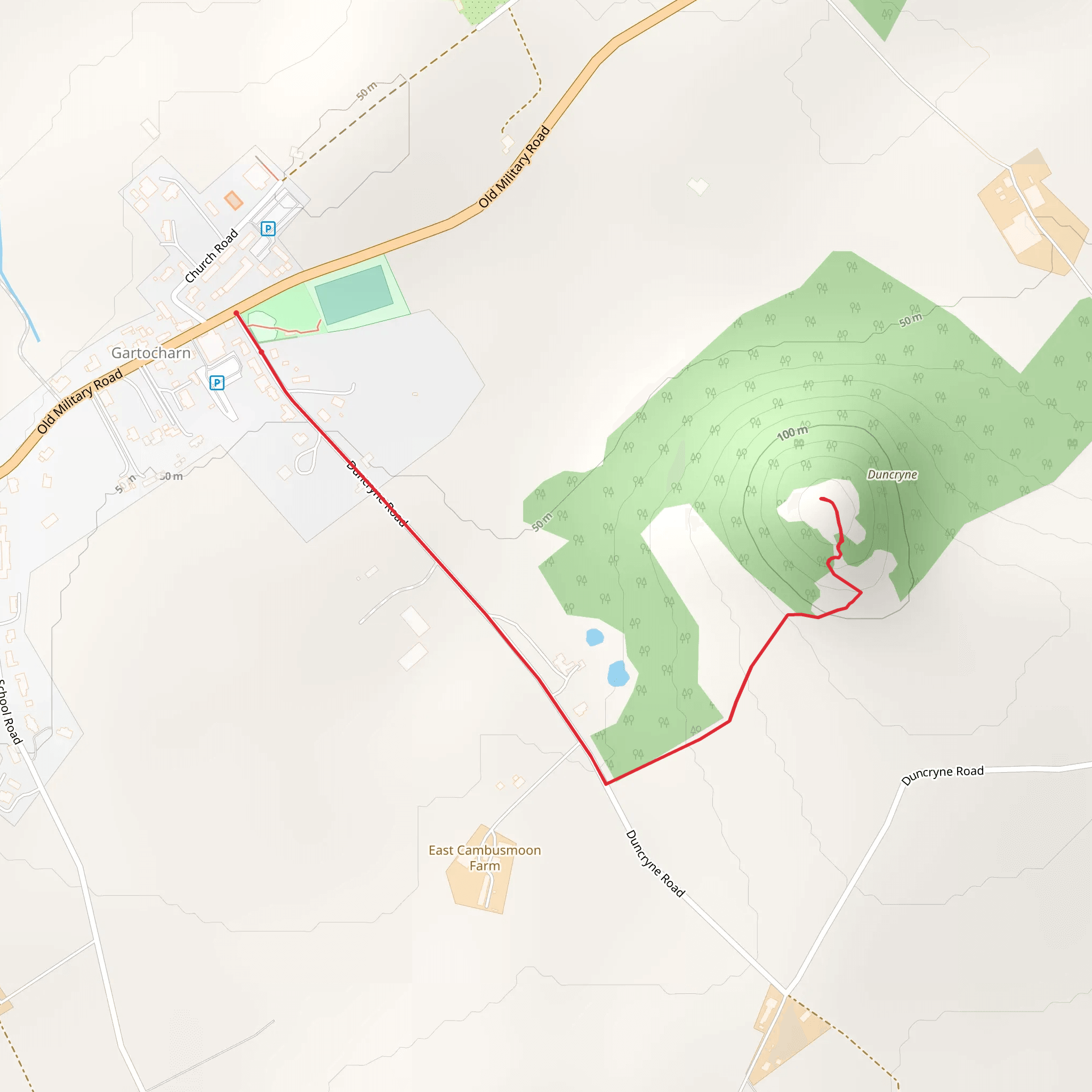 Duncryne Hill Walk mobile static map