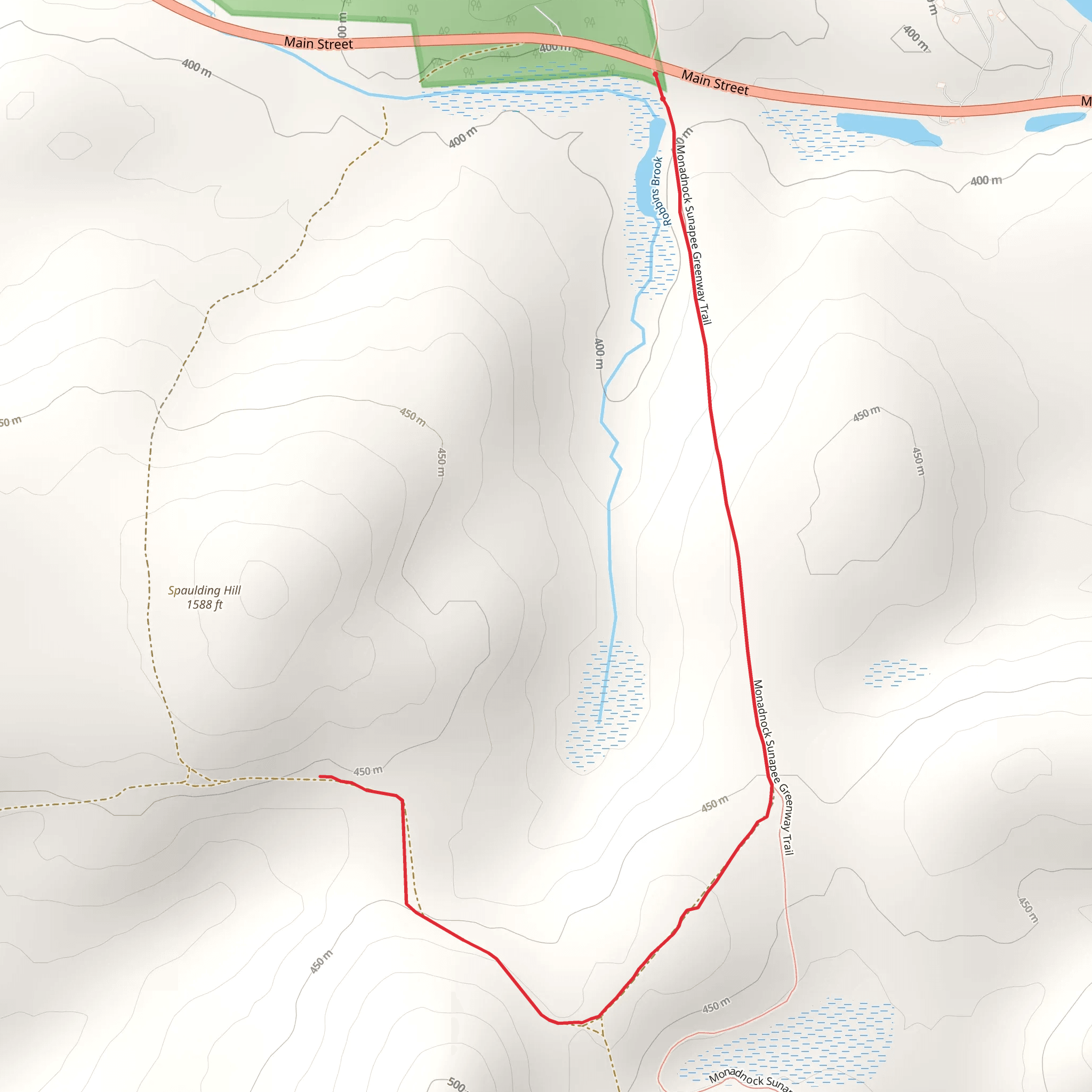 Spaulding Hill from Main Street mobile static map