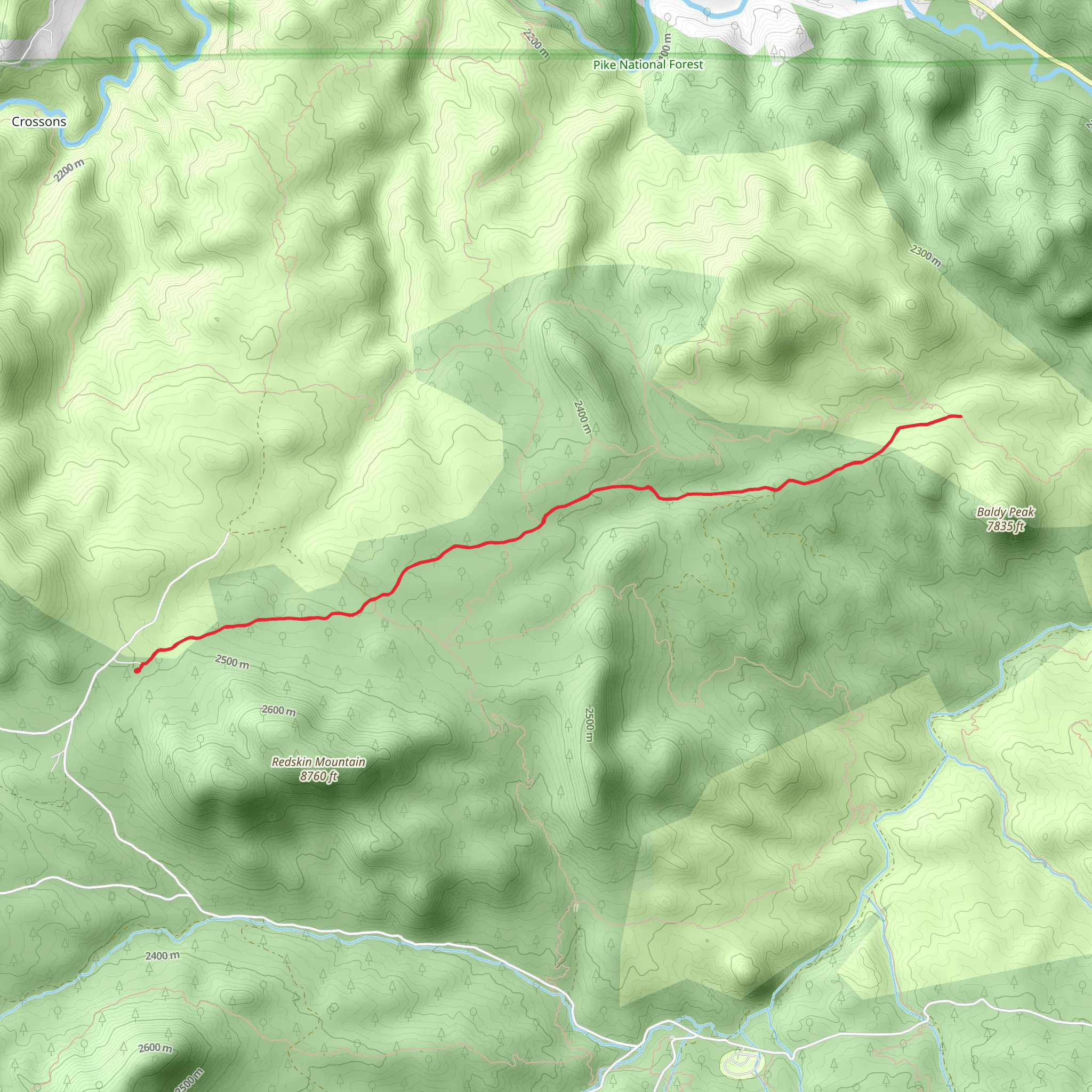 Miller Gulch Trail mobile static map