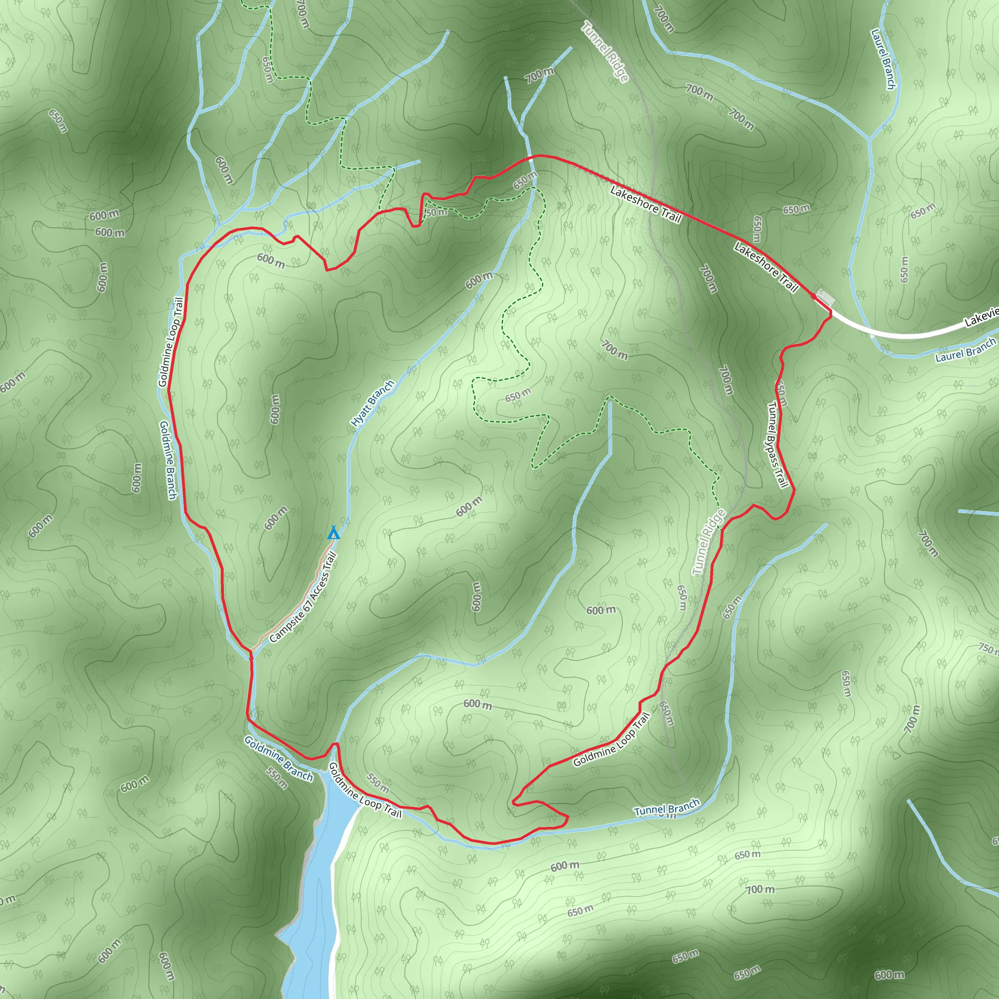 Goldmine Loop Trail mobile static map