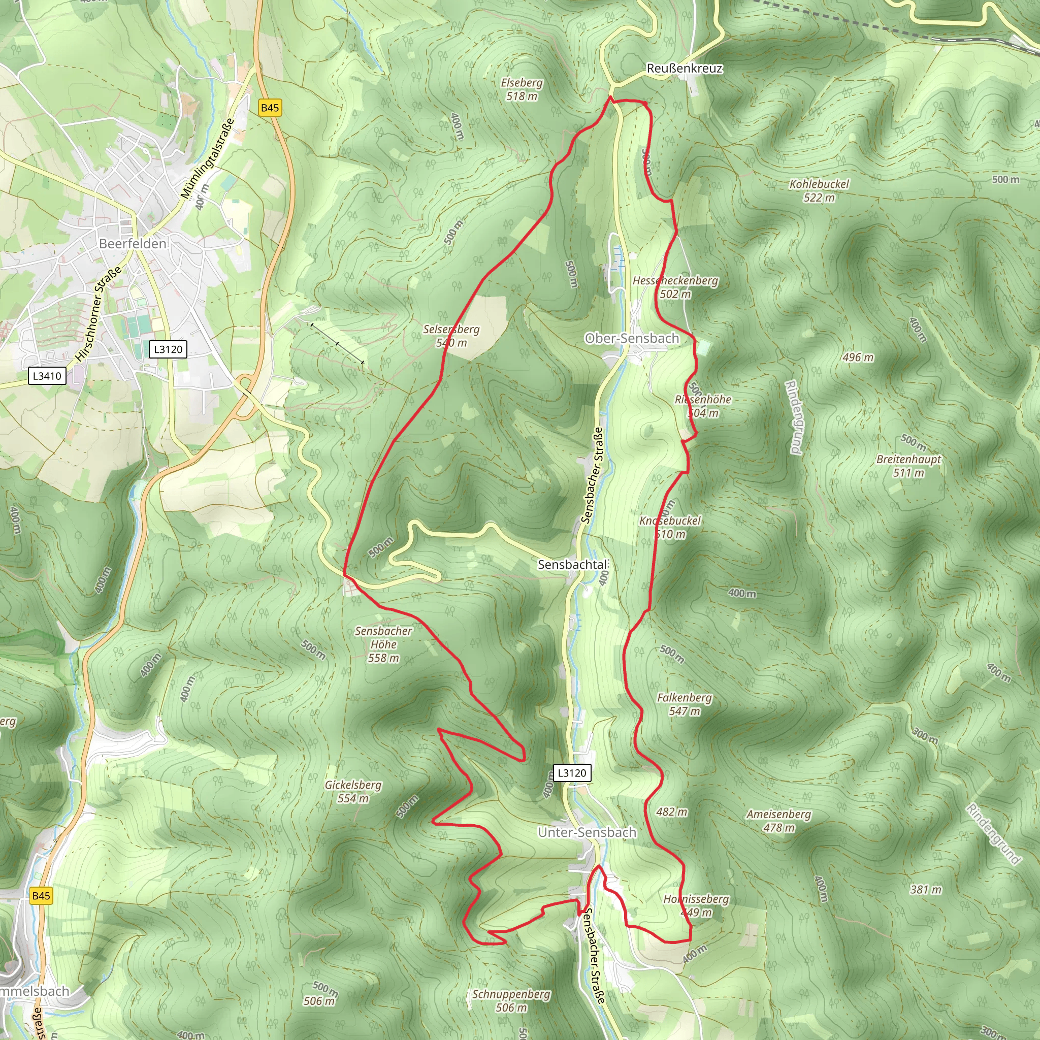 Hornisseberg and Selsersberg Loop mobile static map