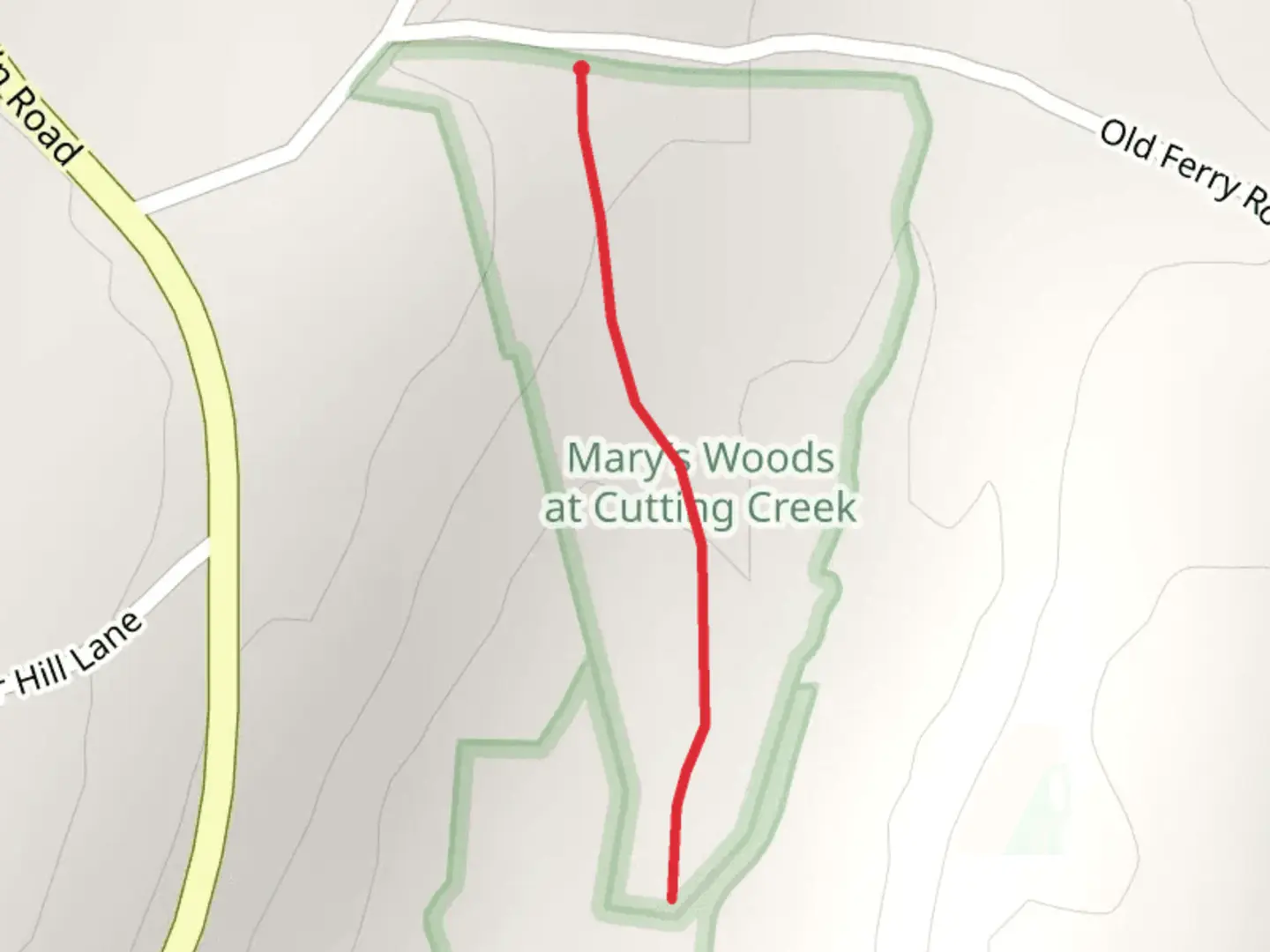 An image depicting the trail Old Ferry Road and its surrounding area.