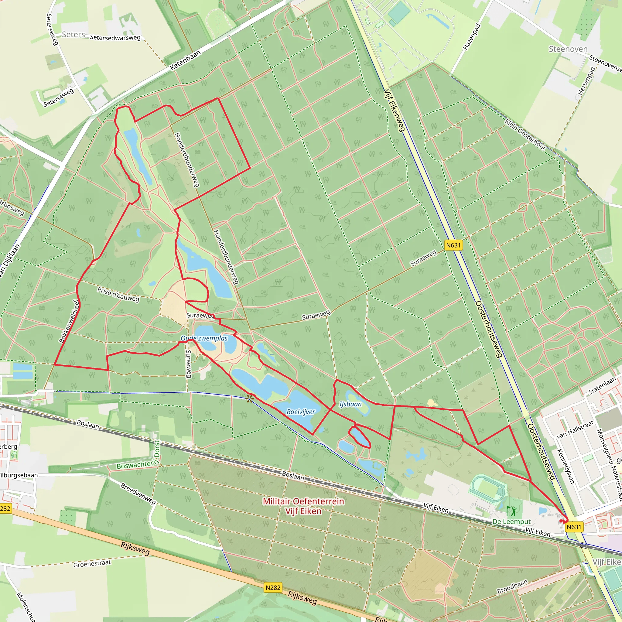 Roeivijver, Oude Zwemplas and Nieuwe Leemputten Loop mobile static map