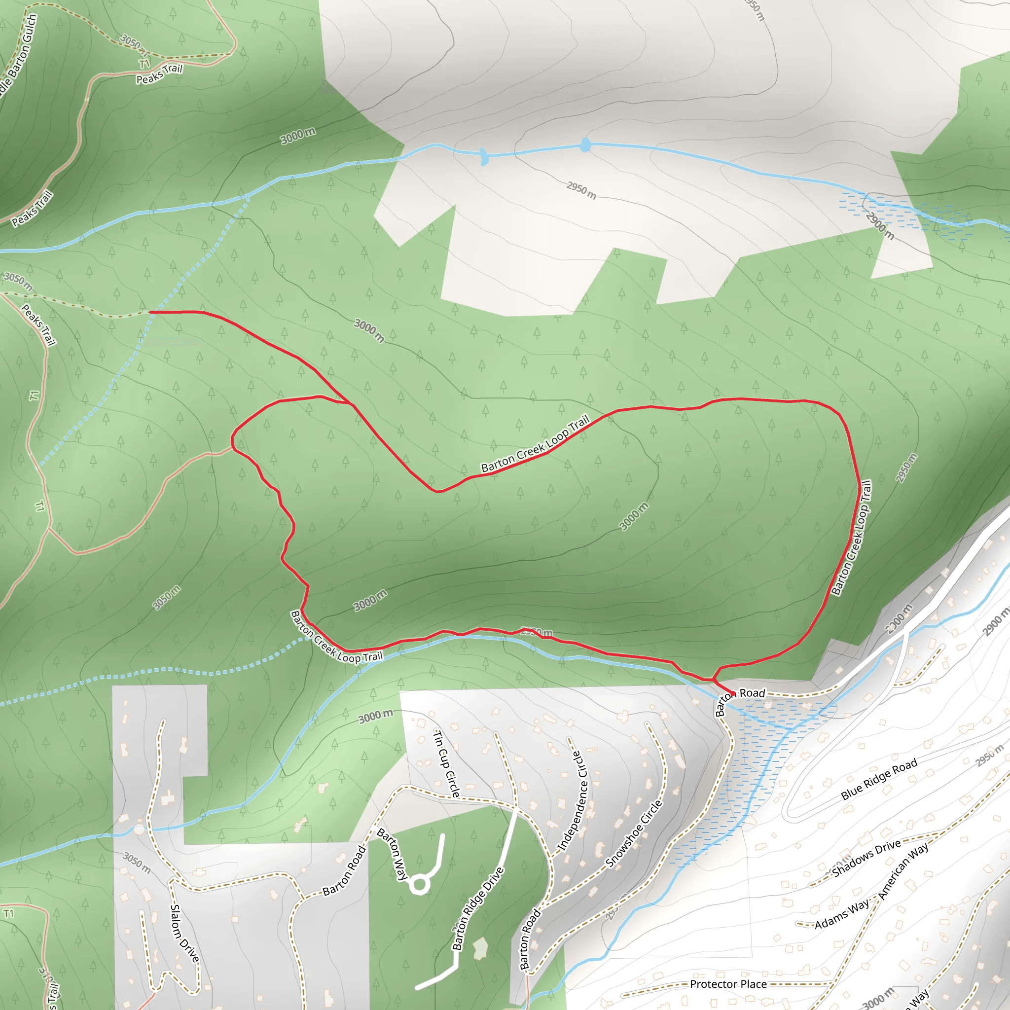 Middle Barton South and Barton Loop mobile static map