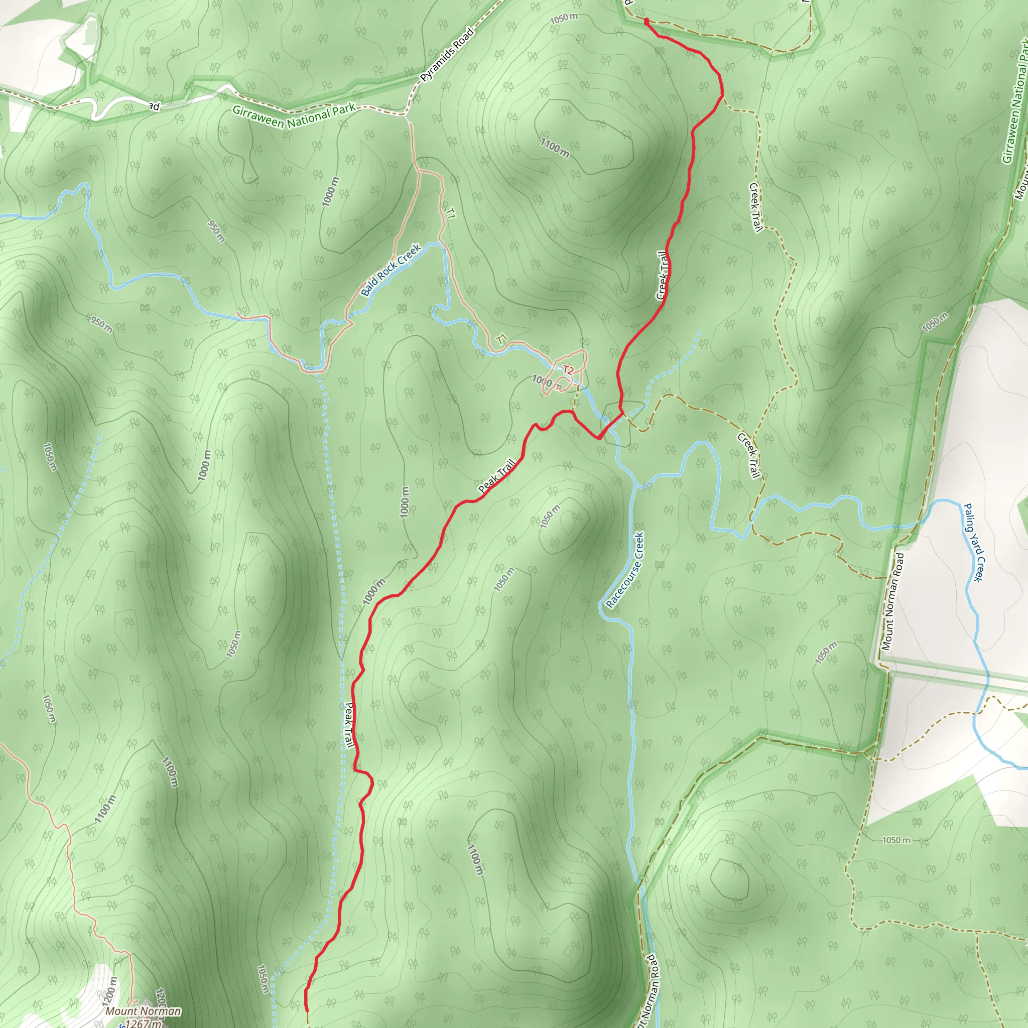 Mount Norman - Peak Trail mobile static map