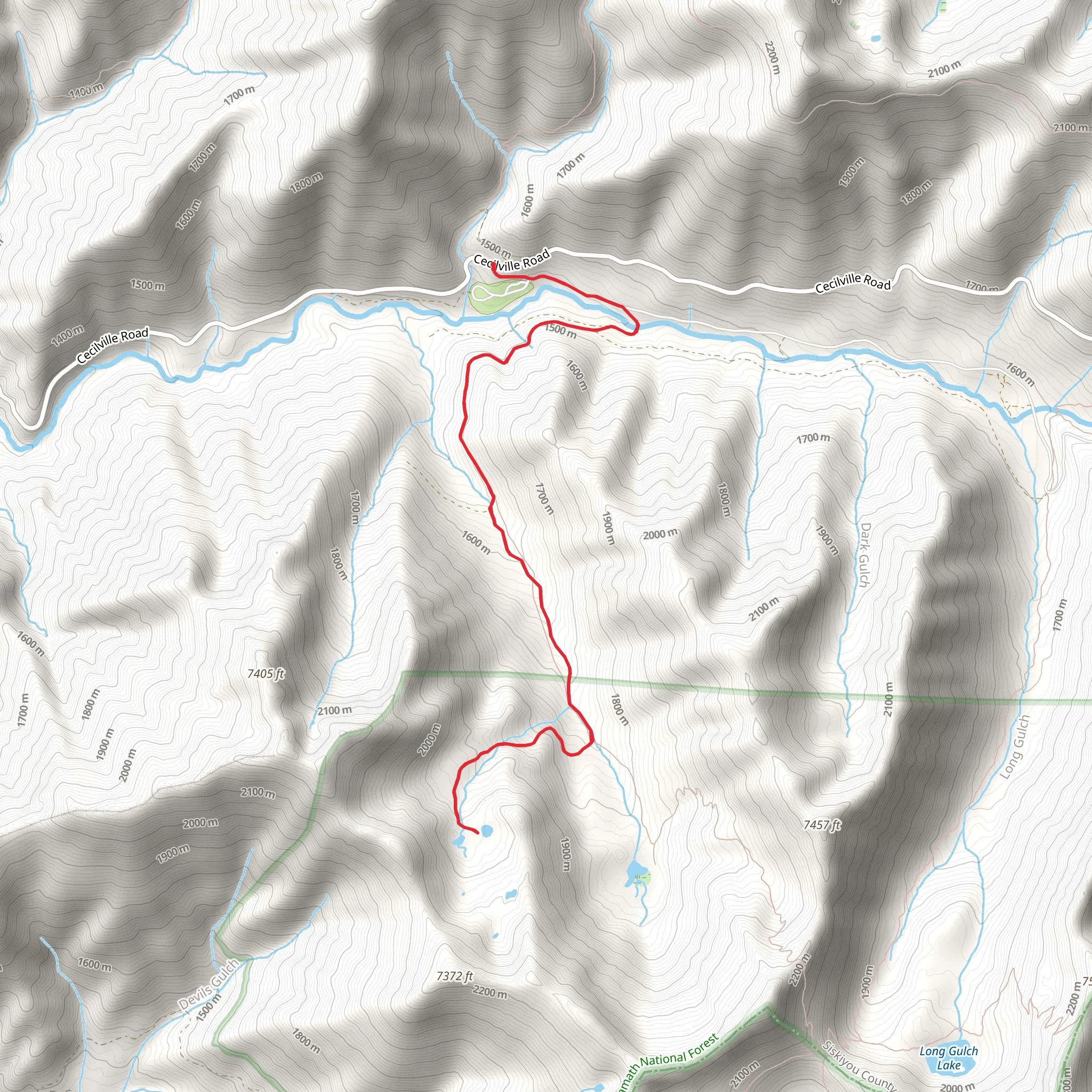 Twin Lakes via Fish Lake Creek Trail mobile static map