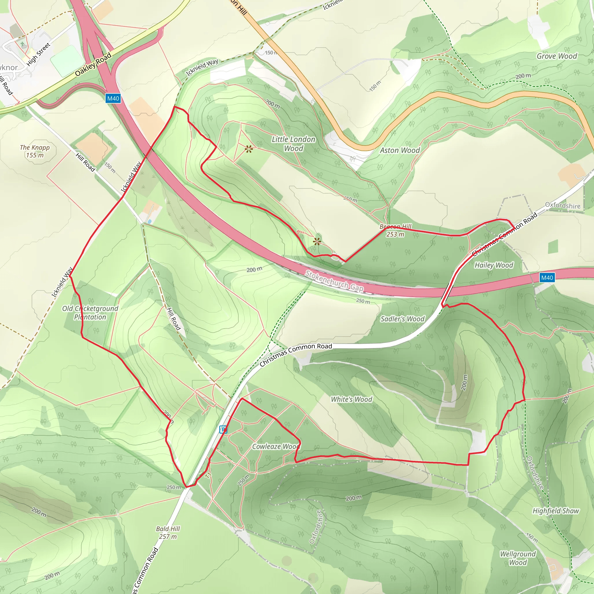 Aston Rowant Nature Reserve Loop mobile static map