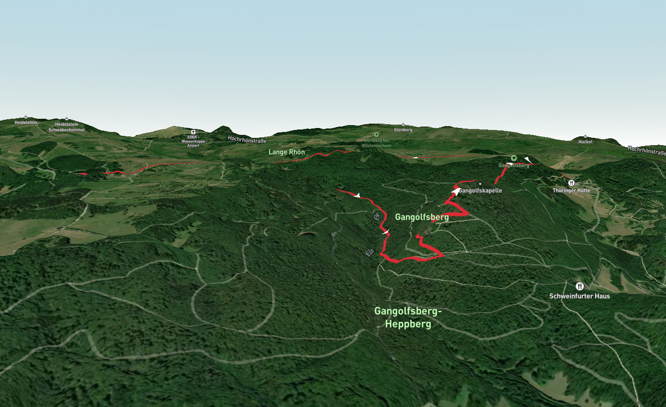Gangolfsberg via Heidelsteinweg and Extratour Hochrhoentour