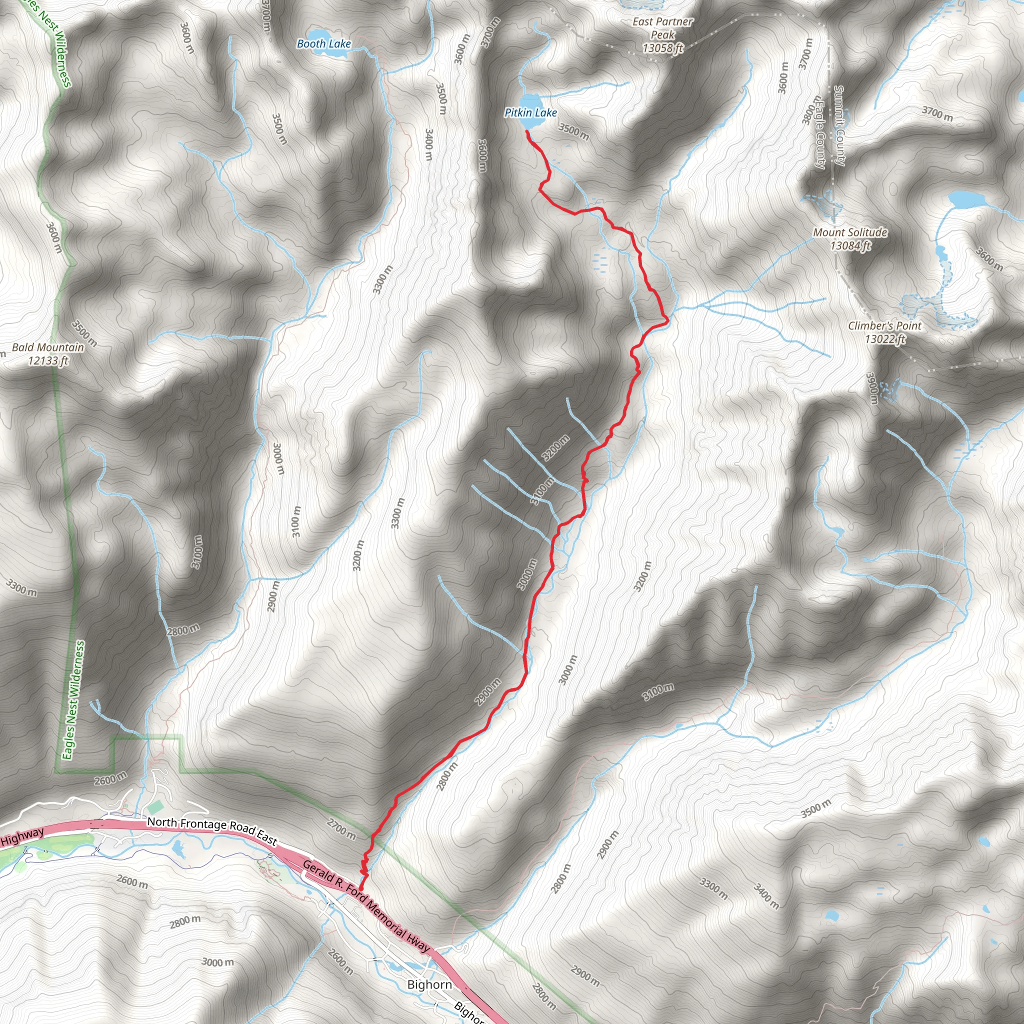 Pitkin Lake Trail mobile static map