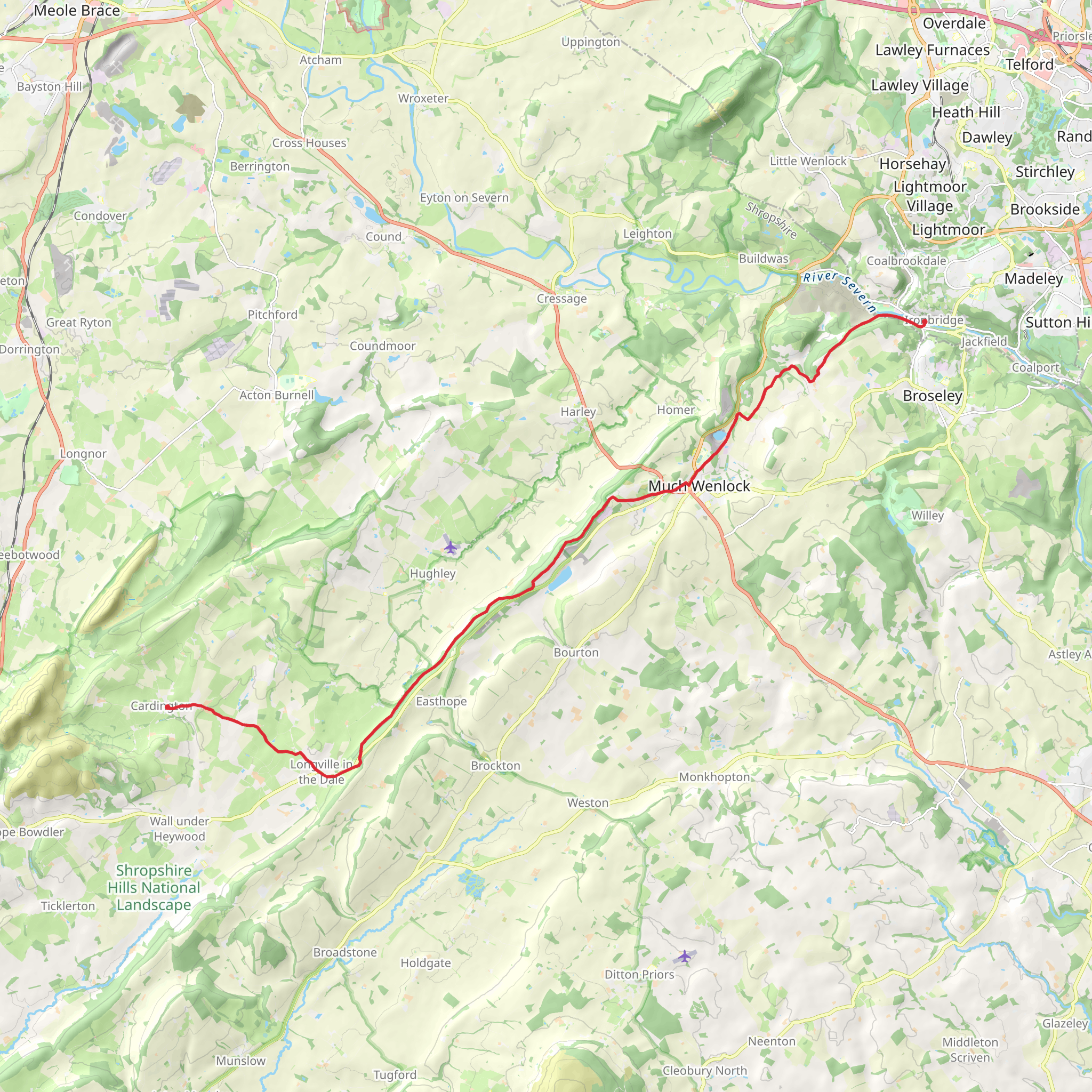 Ironbridge - Much Wenlock and Wenlock Edge mobile static map