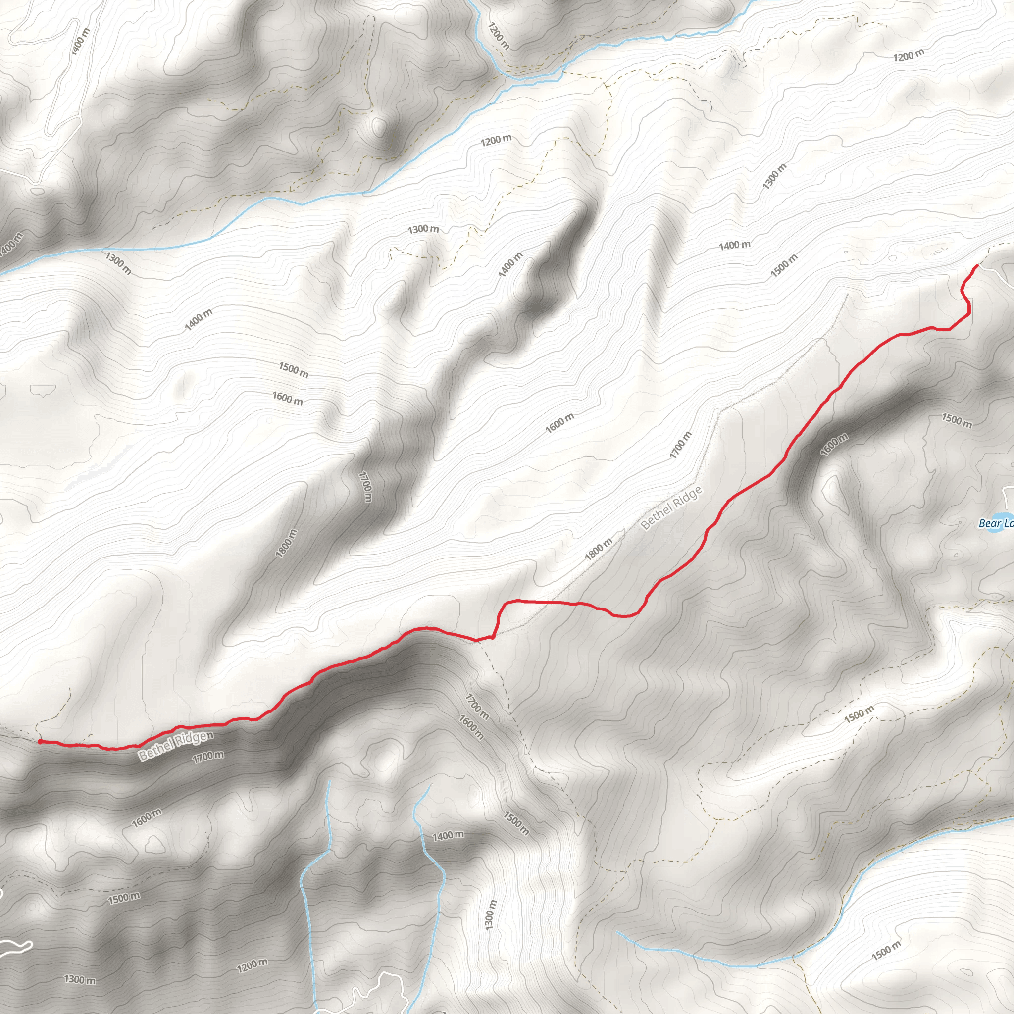Bethel Ridge Trail mobile static map