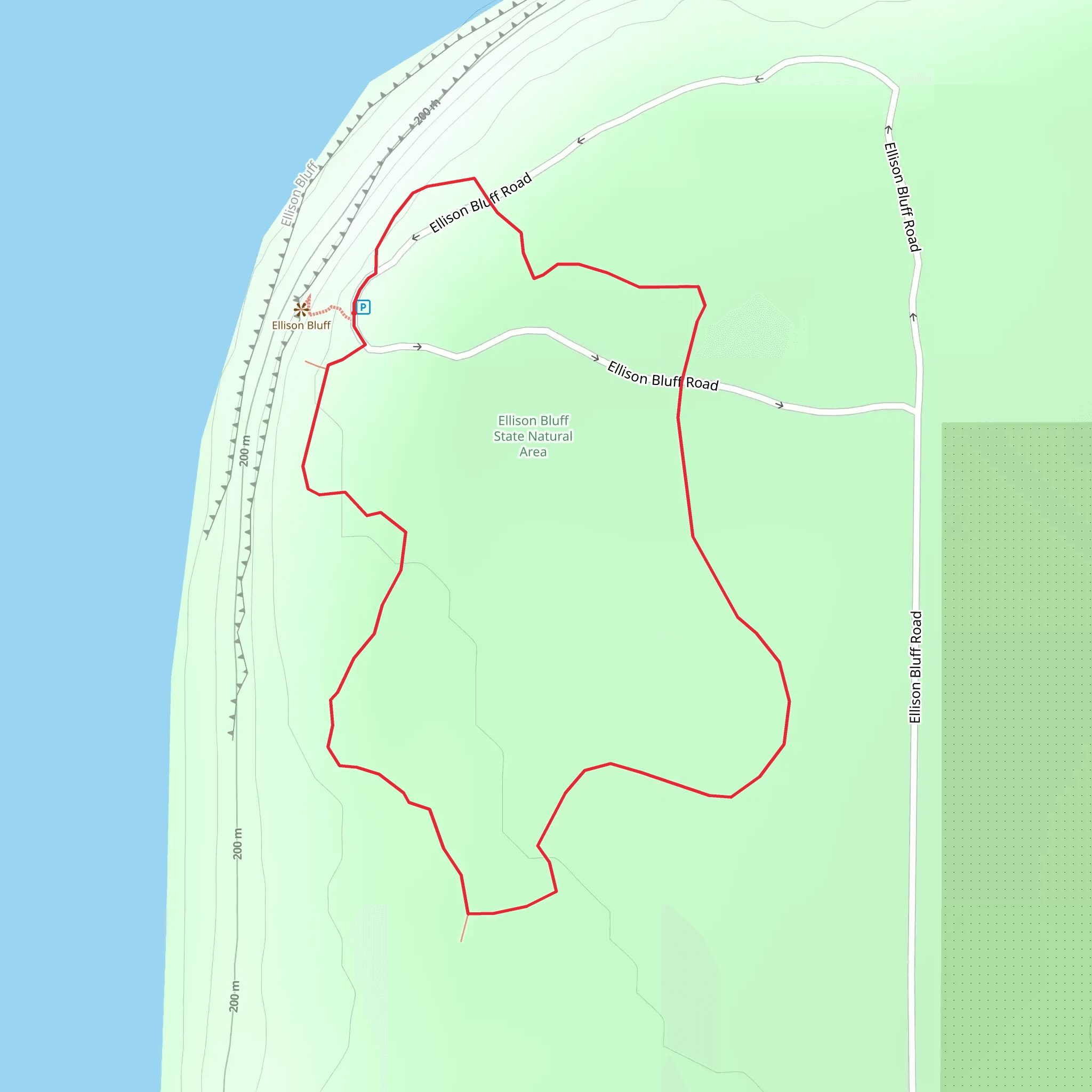 Ellison Bluff Loop mobile static map