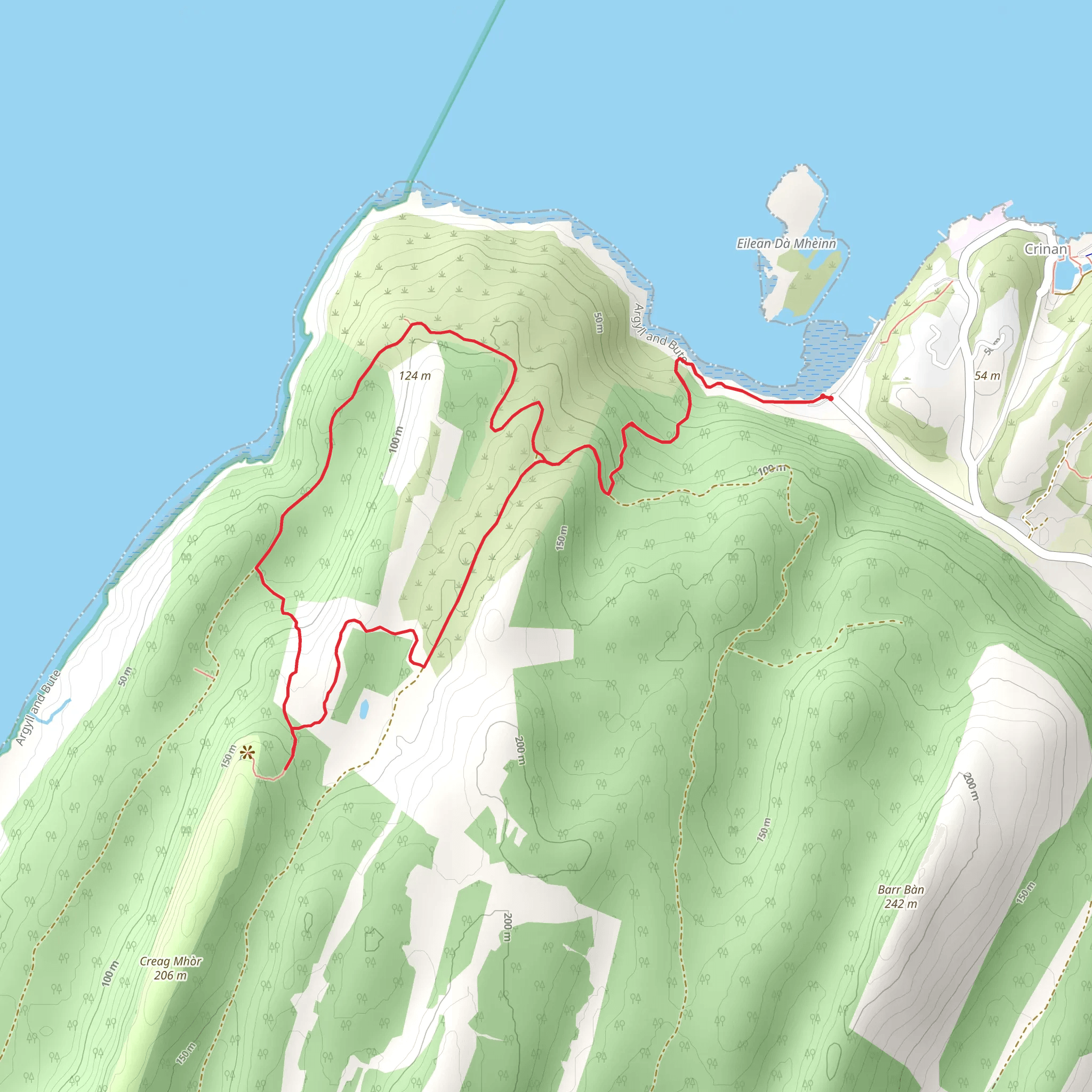 Castle Dounie Loop from Crinan mobile static map