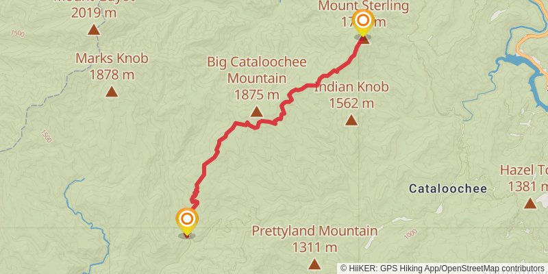 Southeastern Serpentine Trail stage 30 Map