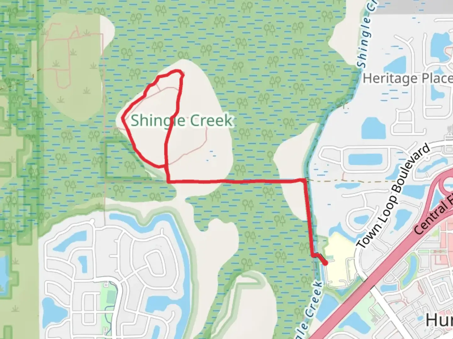An image depicting the trail Shingle Creek Loop Trail - West and its surrounding area.