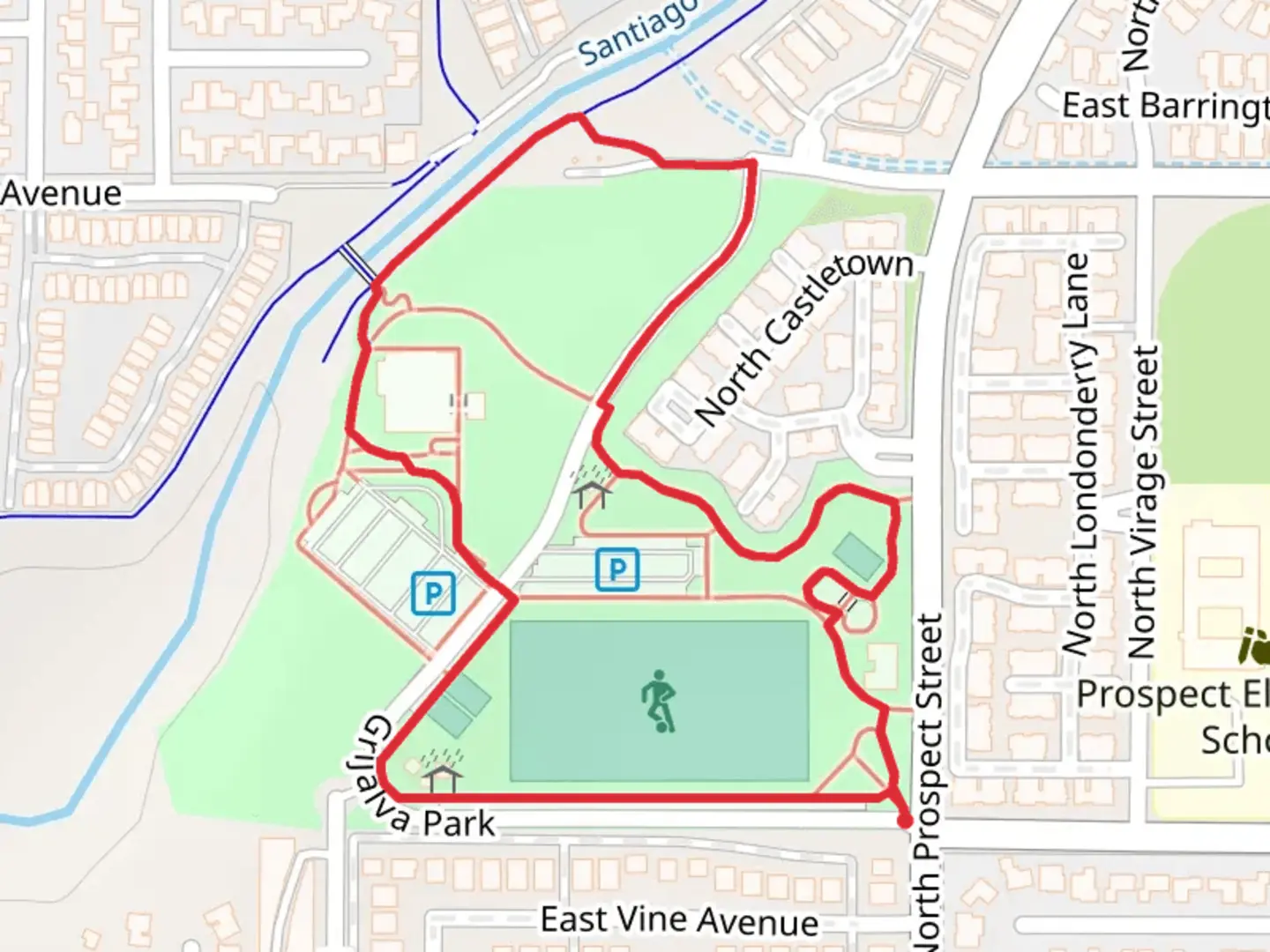 An image depicting the trail Grijalva Park Loop and its surrounding area.