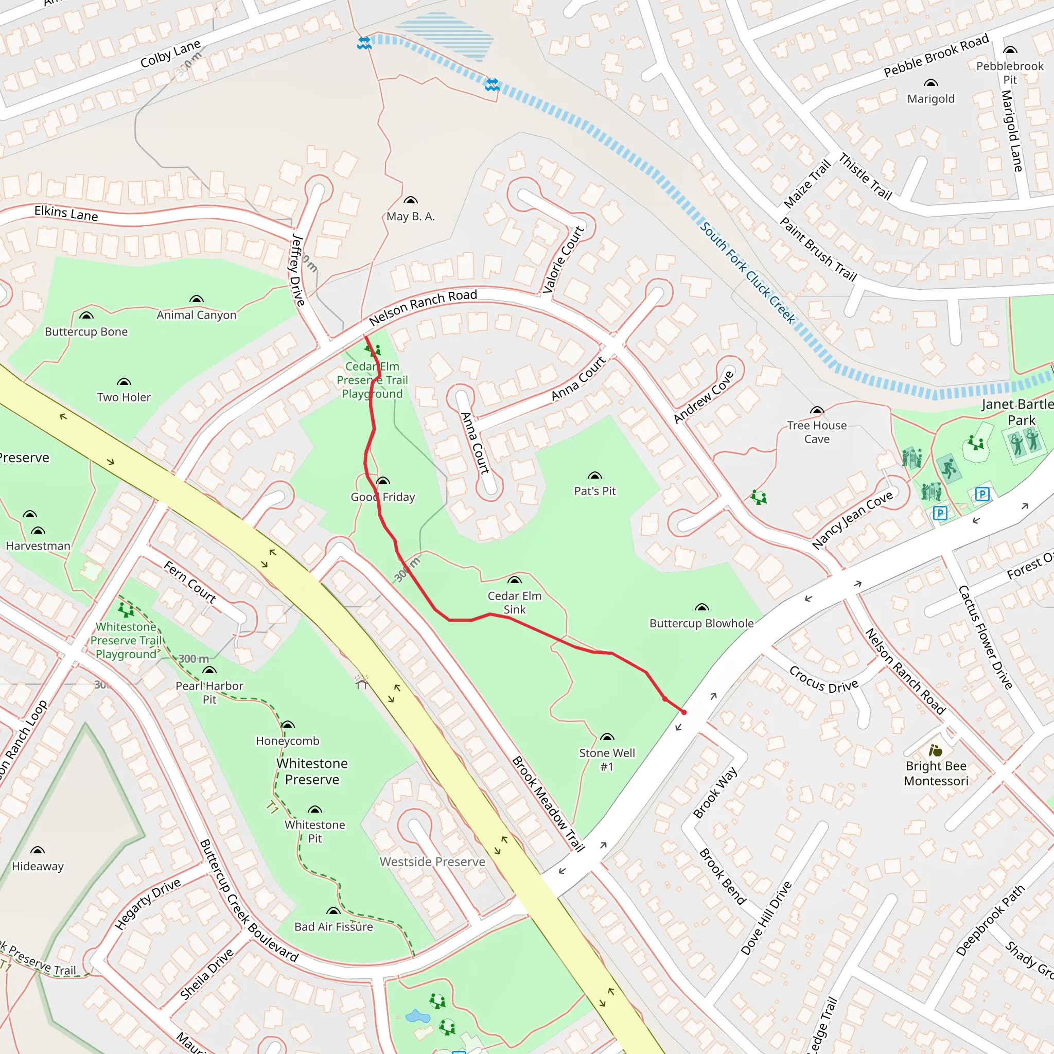 Cedar Elm Preserve Trail mobile static map
