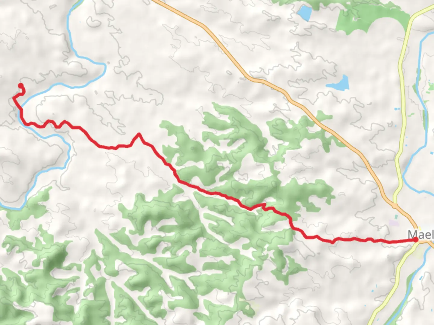 An image depicting the trail Zaragoceta - Maella PR Z 154 and its surrounding area.