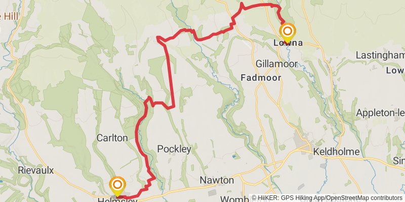 Ravenglass to Scarborough in North of England stage 14 Map
