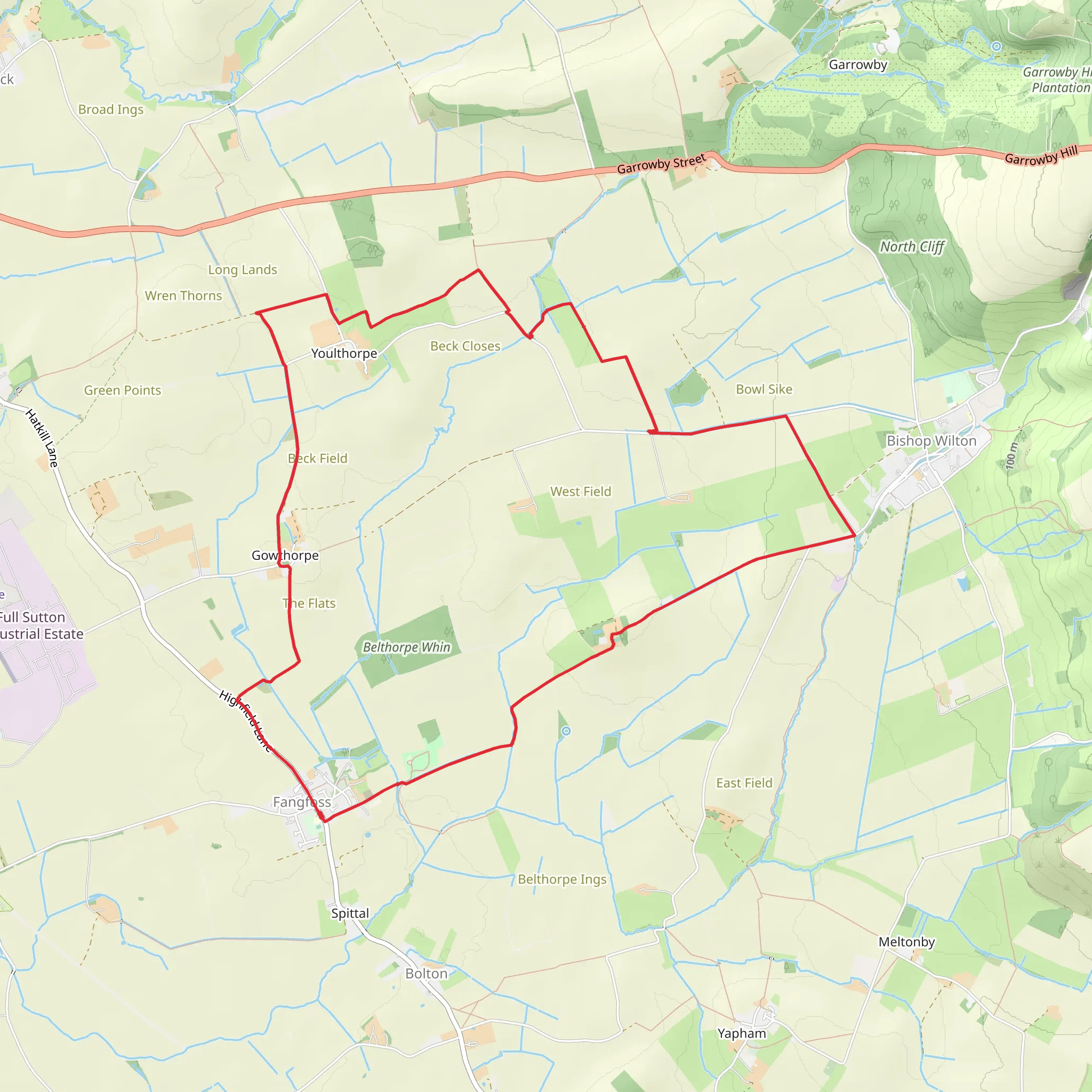 Fangfoss and Youlthorpe Loop mobile static map