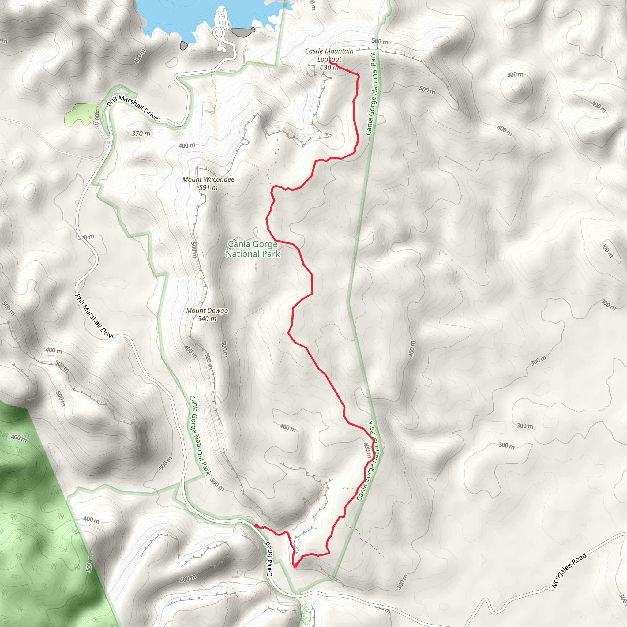 Castle Mountain Track mobile static map