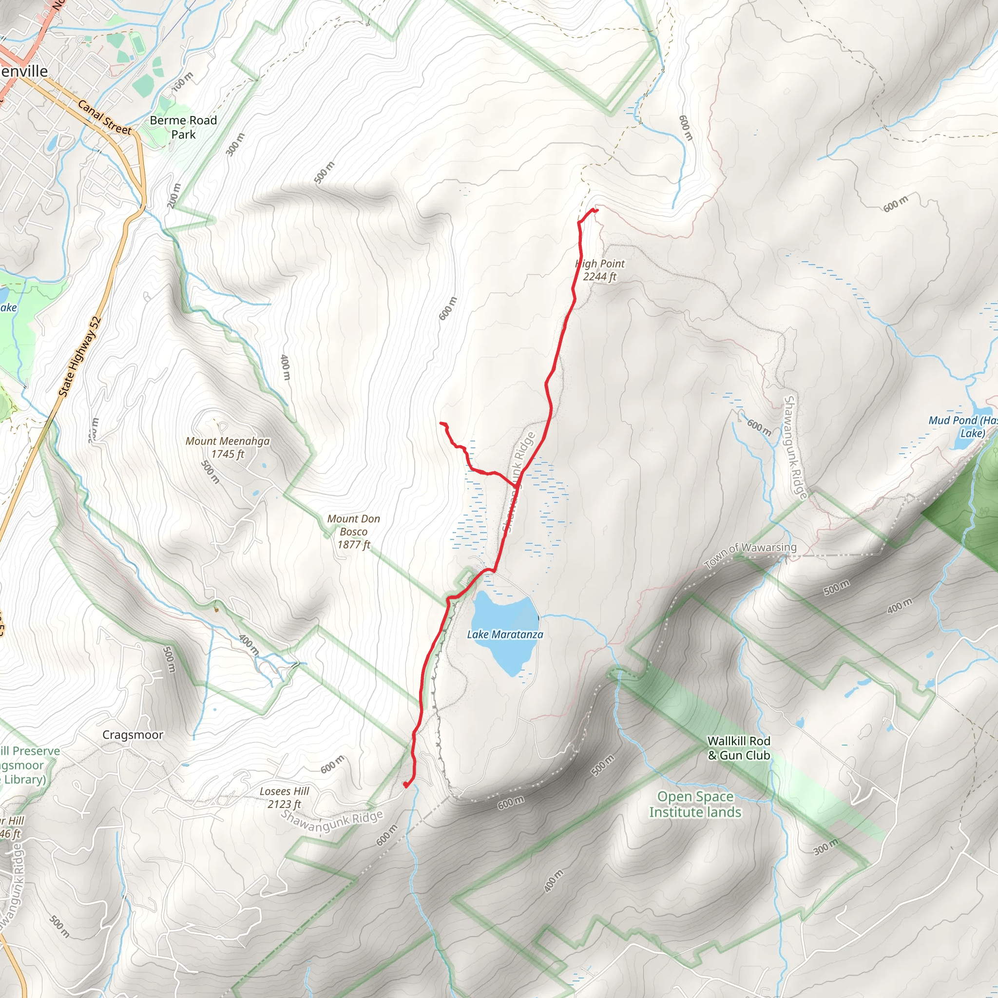 High Point and Lake Maratanza from Sams Point Road mobile static map