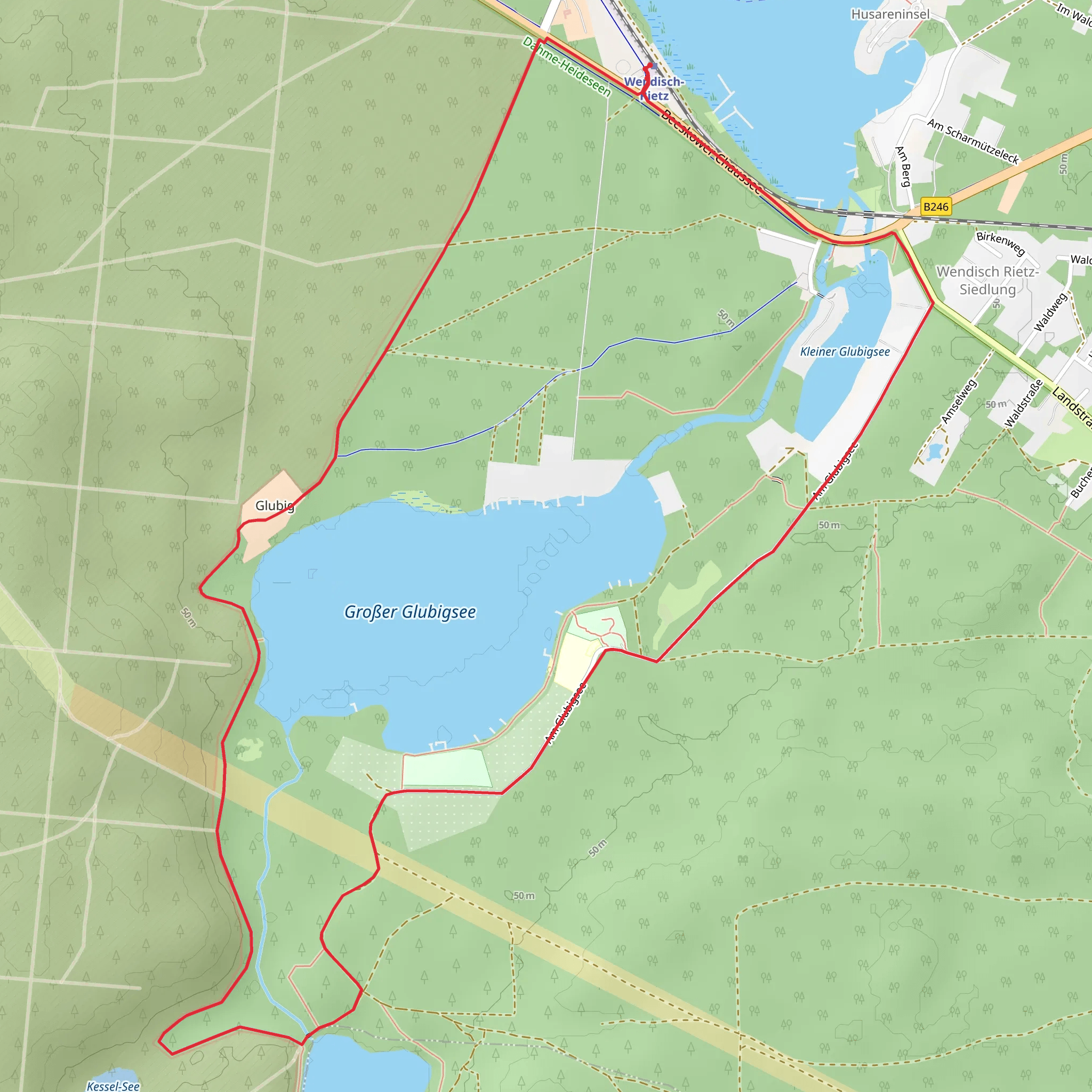 Großer Glubigsee and Springsee Loop mobile static map