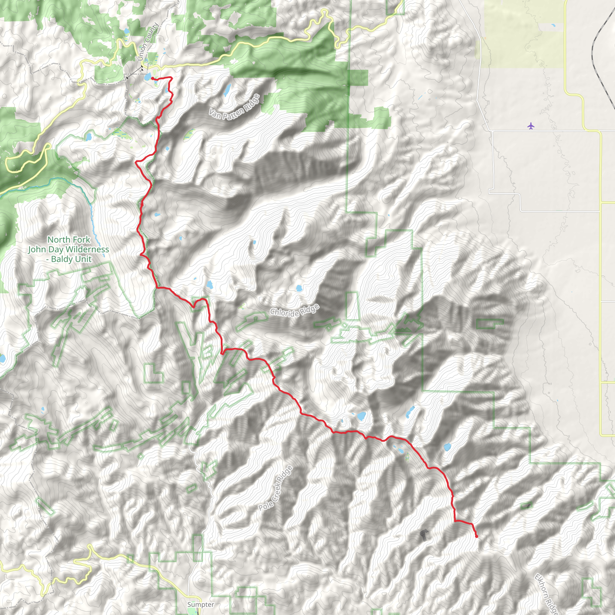 Elkhorn Crest Trail to Black Lake Trail via Marble Pass mobile static map