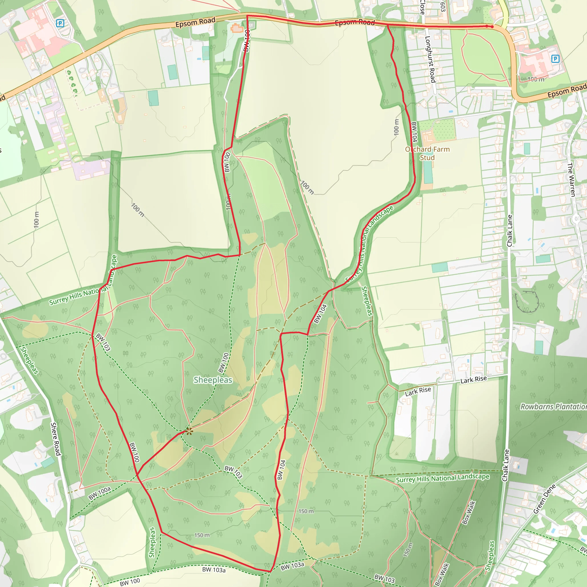 Millennium Viewpoint Loop - East Horsley mobile static map