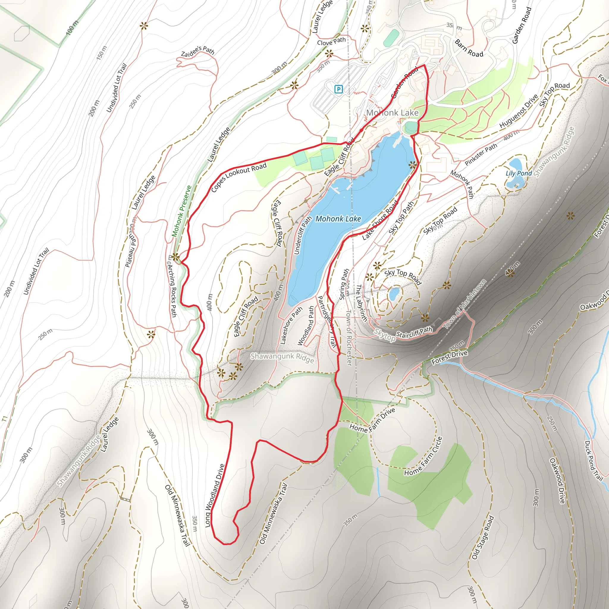 Mohonk Lake Loop Trail mobile static map