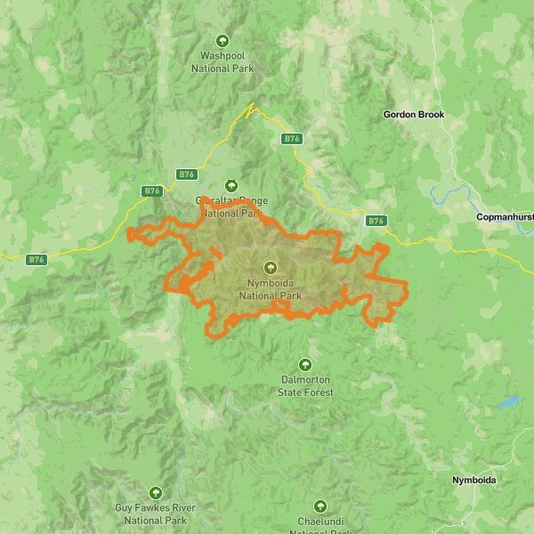 Nymboida National Park mobile static map