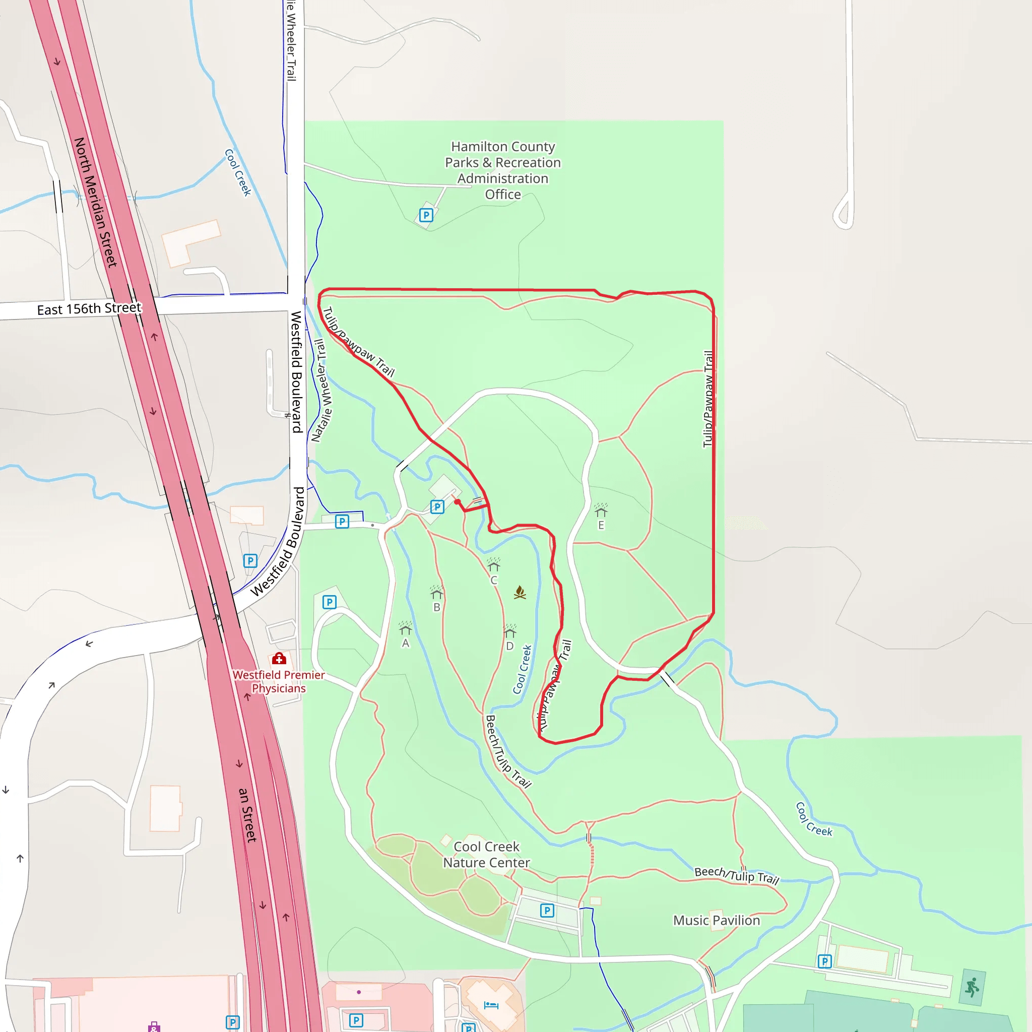 Cool Creek Park Loop mobile static map