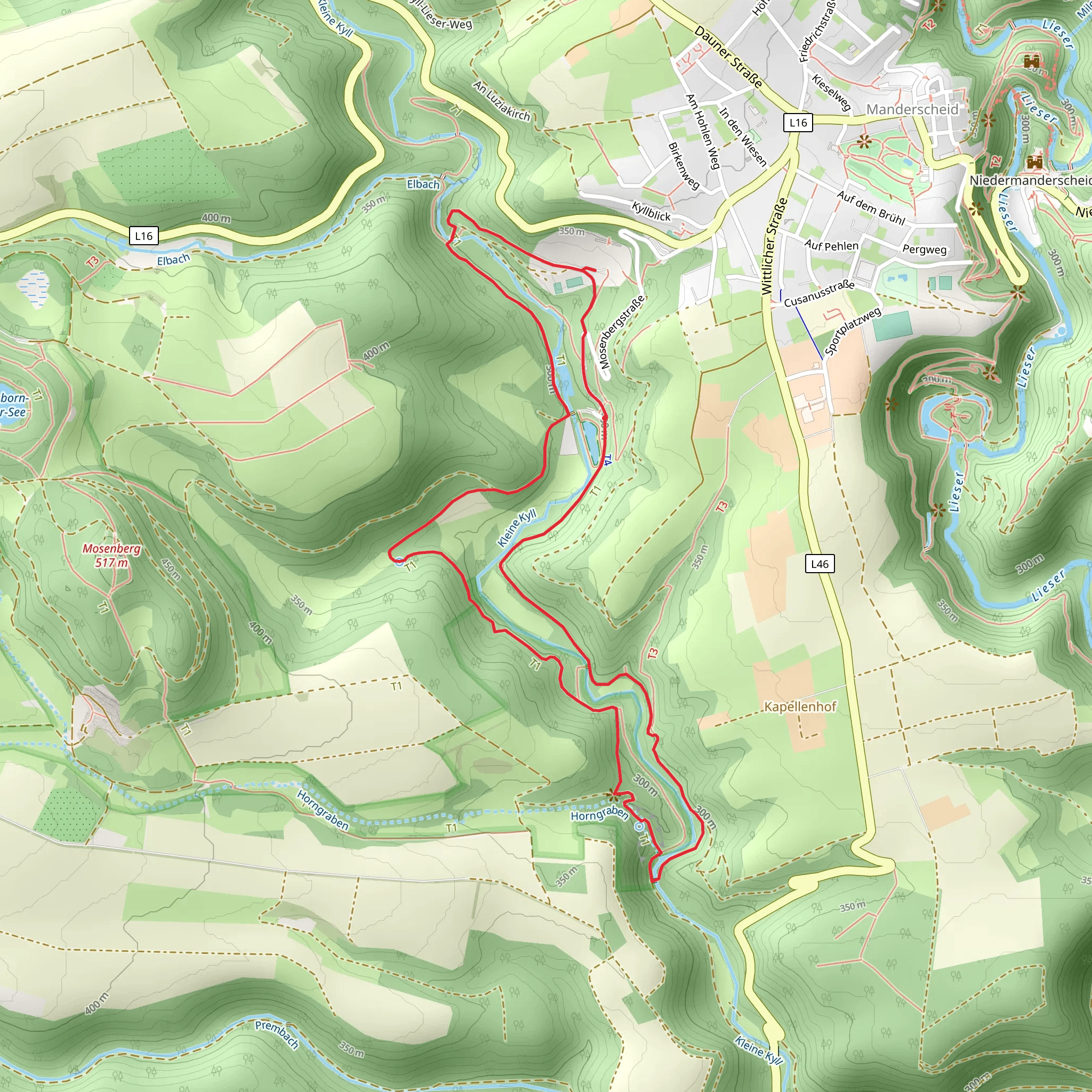 Marienhutte, Wolfsschlucht Horngraben and Eifelklinik Loop mobile static map