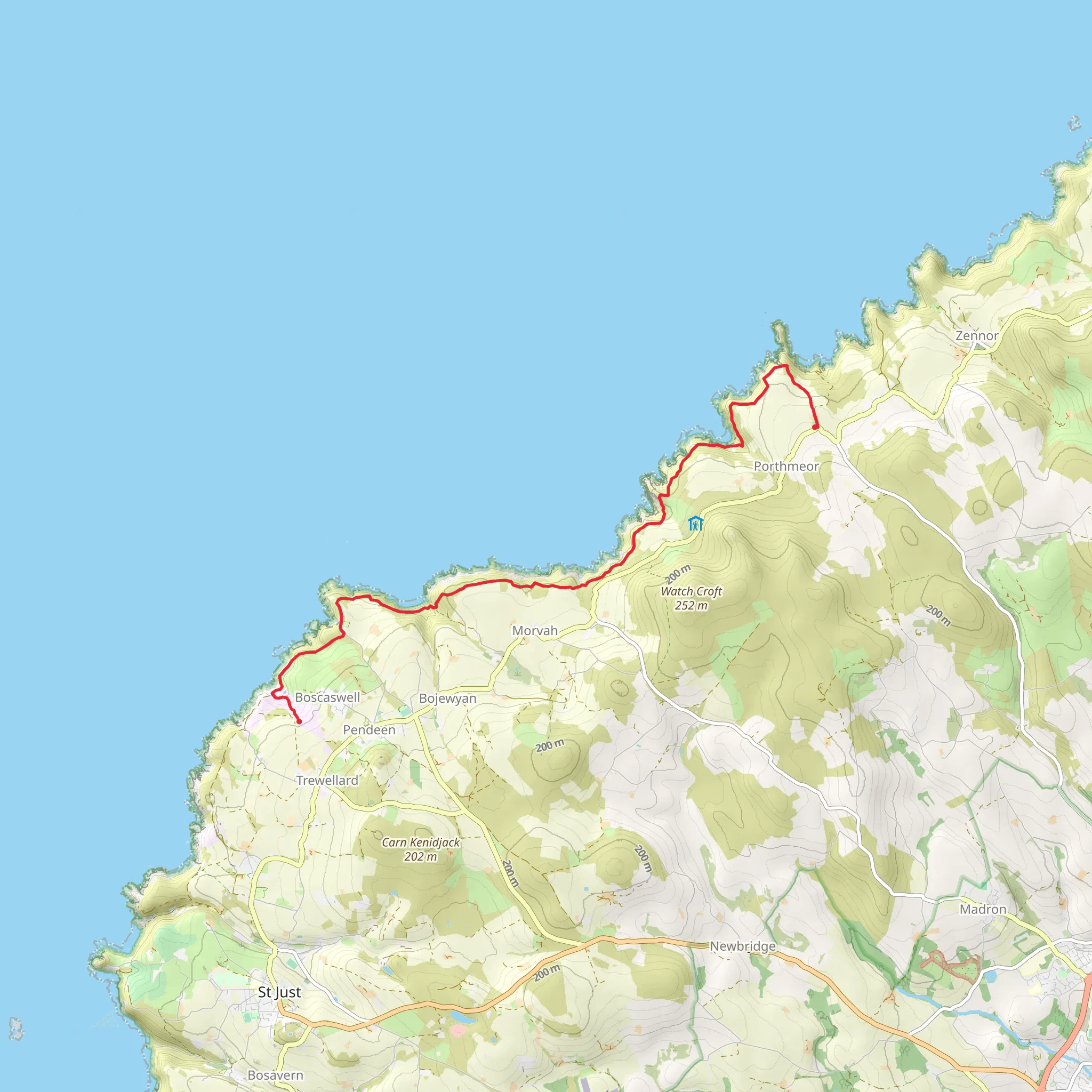 Treen to Geevor Tin Mine Walk mobile static map