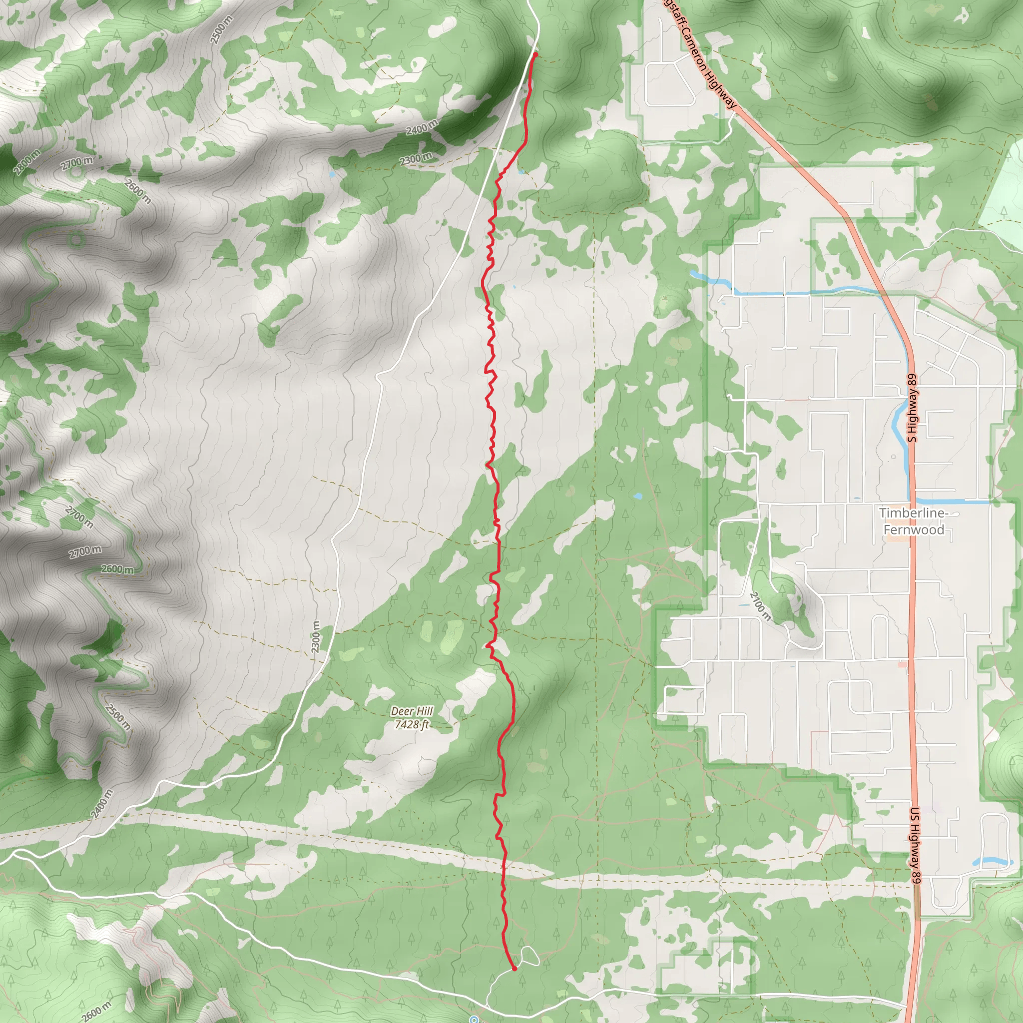 Deer Hill Trail mobile static map