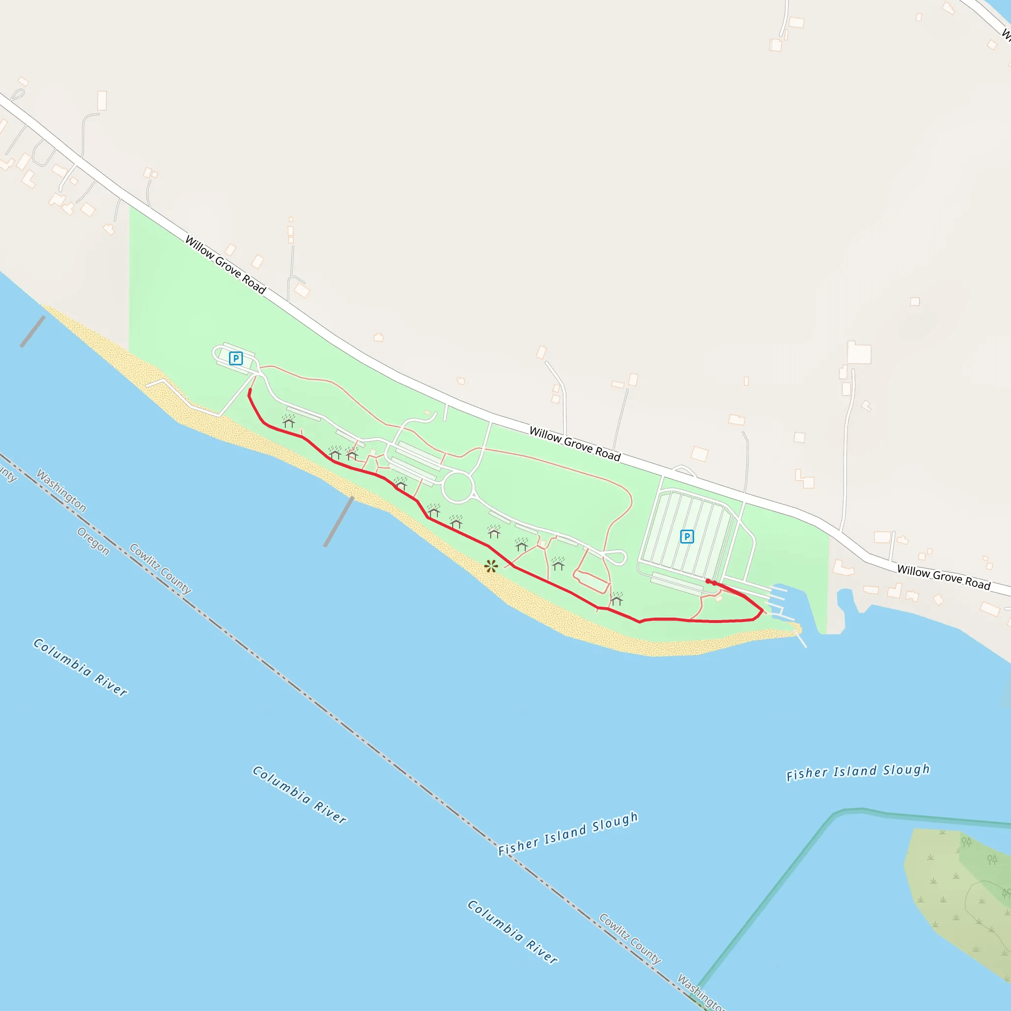 Willow Grove Out and Back mobile static map