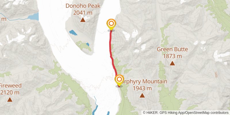 Root Glacier and Erie Mine Trail stage 2 Map
