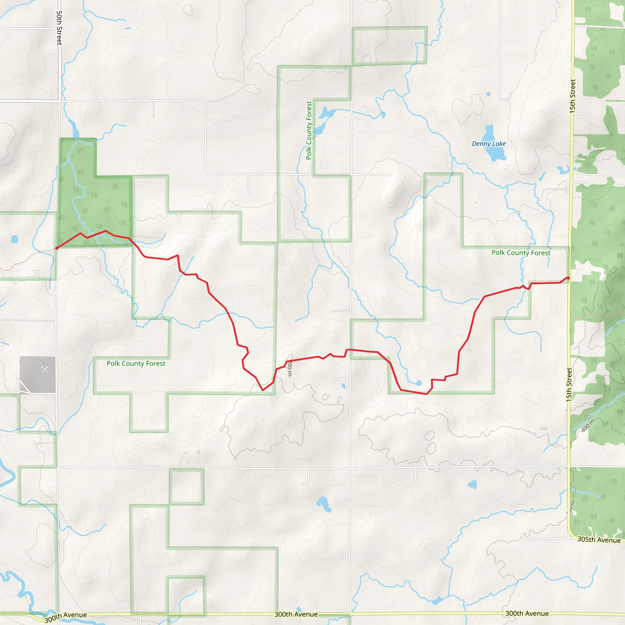 Ice Age Trail from 50th Street mobile static map