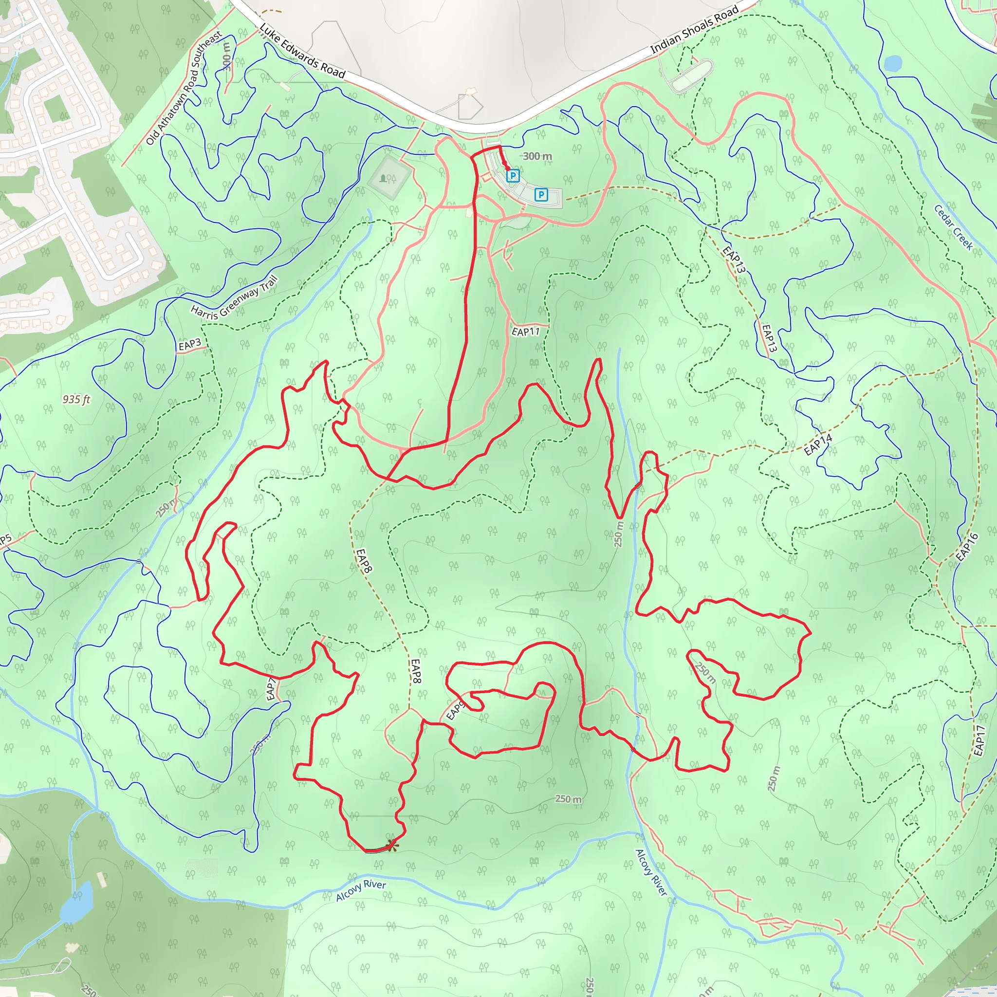 Harbins Park Big Loop mobile static map