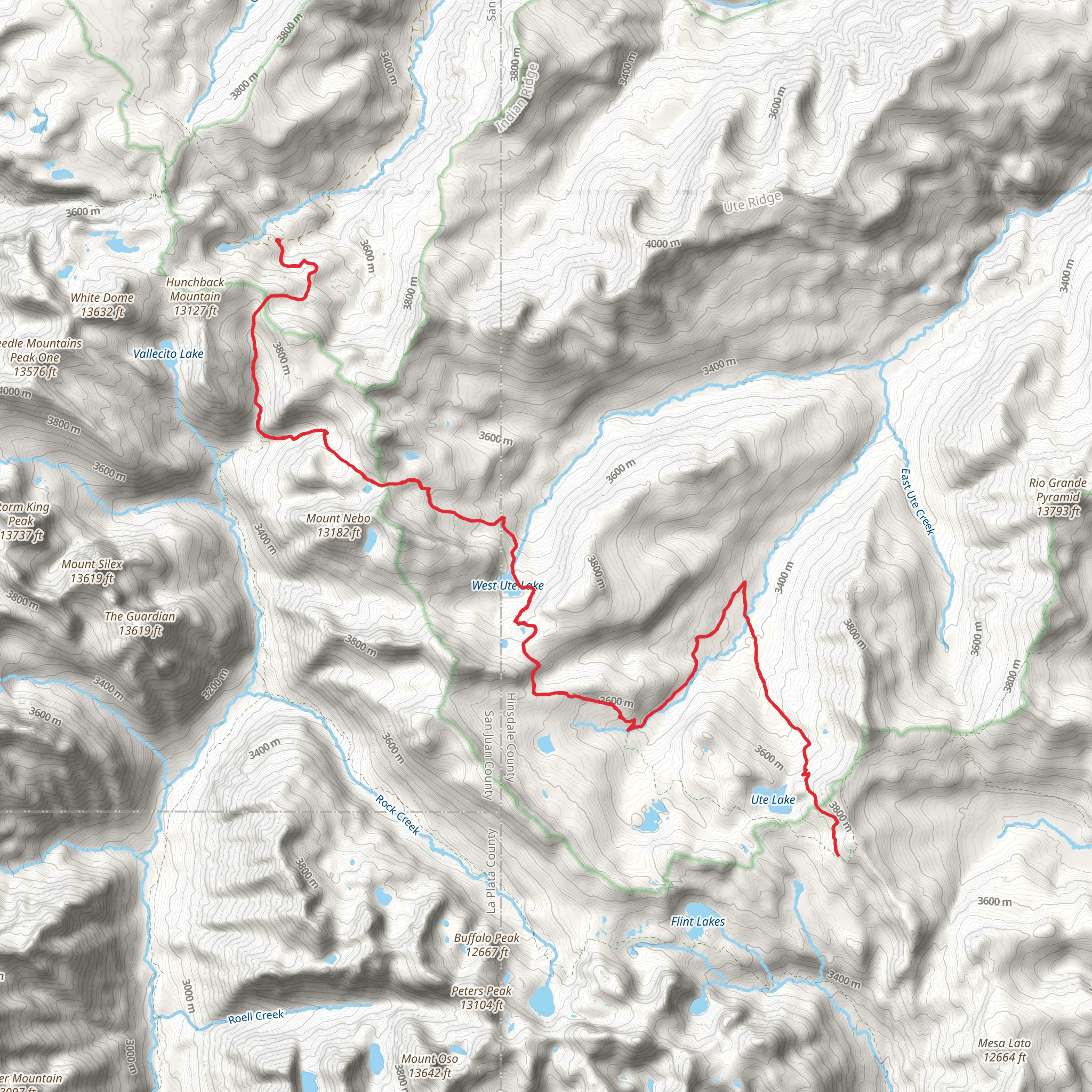 Ute Lakes via Continental Divide Trail mobile static map