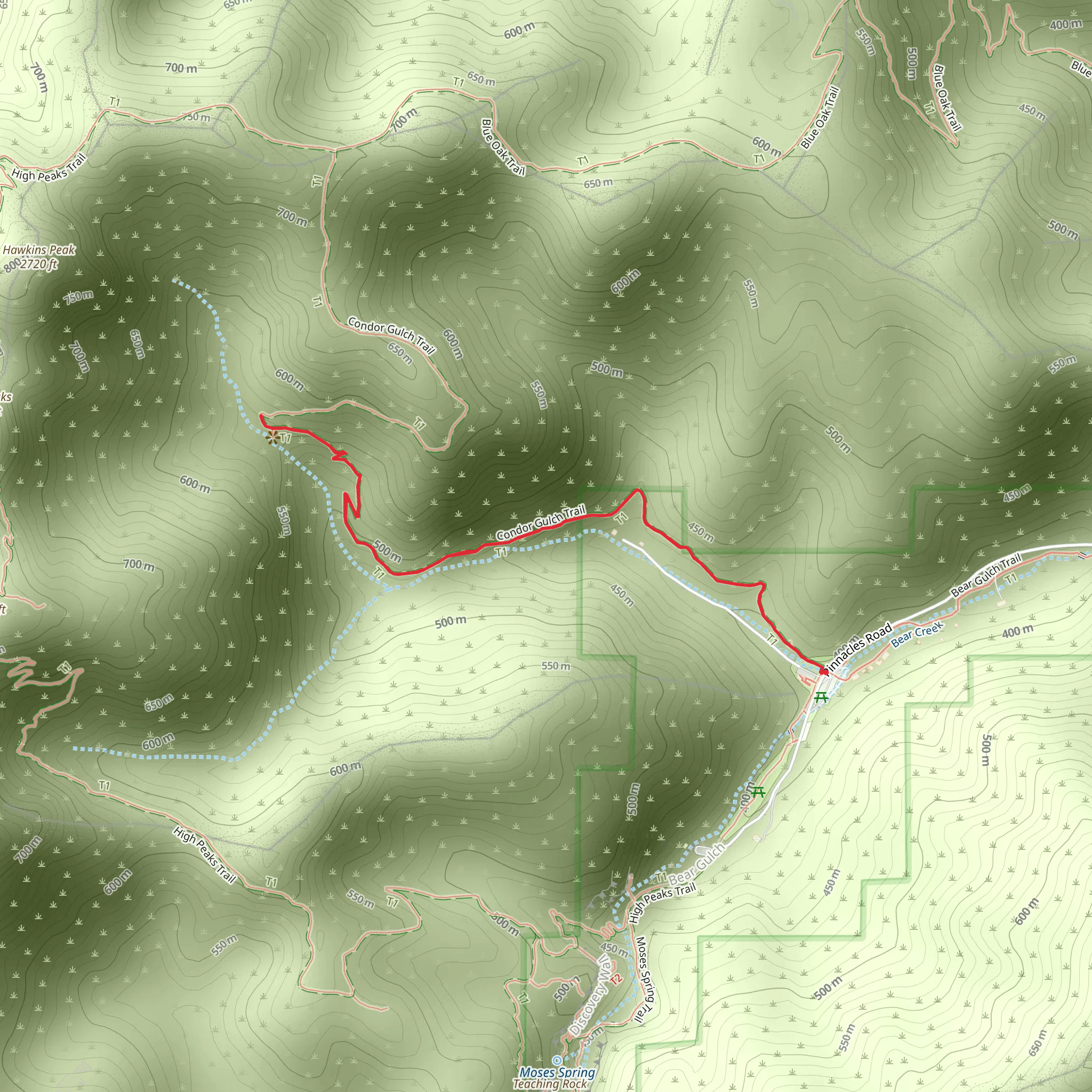 Condor Gulch Trail to Overlook mobile static map